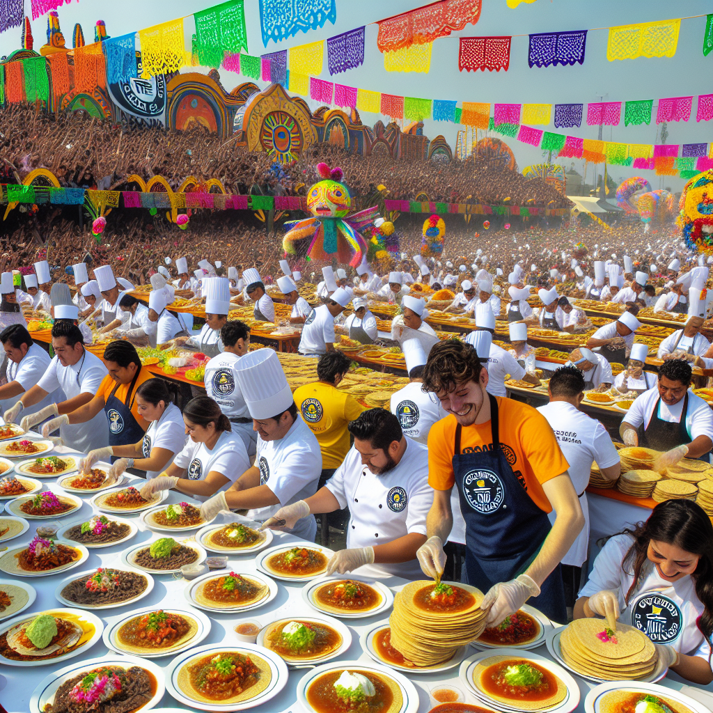 TACO ‘BOUT A RECORD-BREAKER: MEXICAN FESTIVAL SERVES UP 13,215 TACOS IN JUST ONE HOUR, SHATTERS GUINNESS WORLD RECORDS

In a jaw-dropping display of culinary excess, the “Taco ‘Bout Fiesta” festival in Mexico has set not one, not two, but THREE Guinness World Records in one day! The stomach-stuffing spectacle saw a team of frenzied chefs and volunteers serve up a mind-boggling 13,215 tacos in a single hour, leaving onlookers agog and attendees aghast