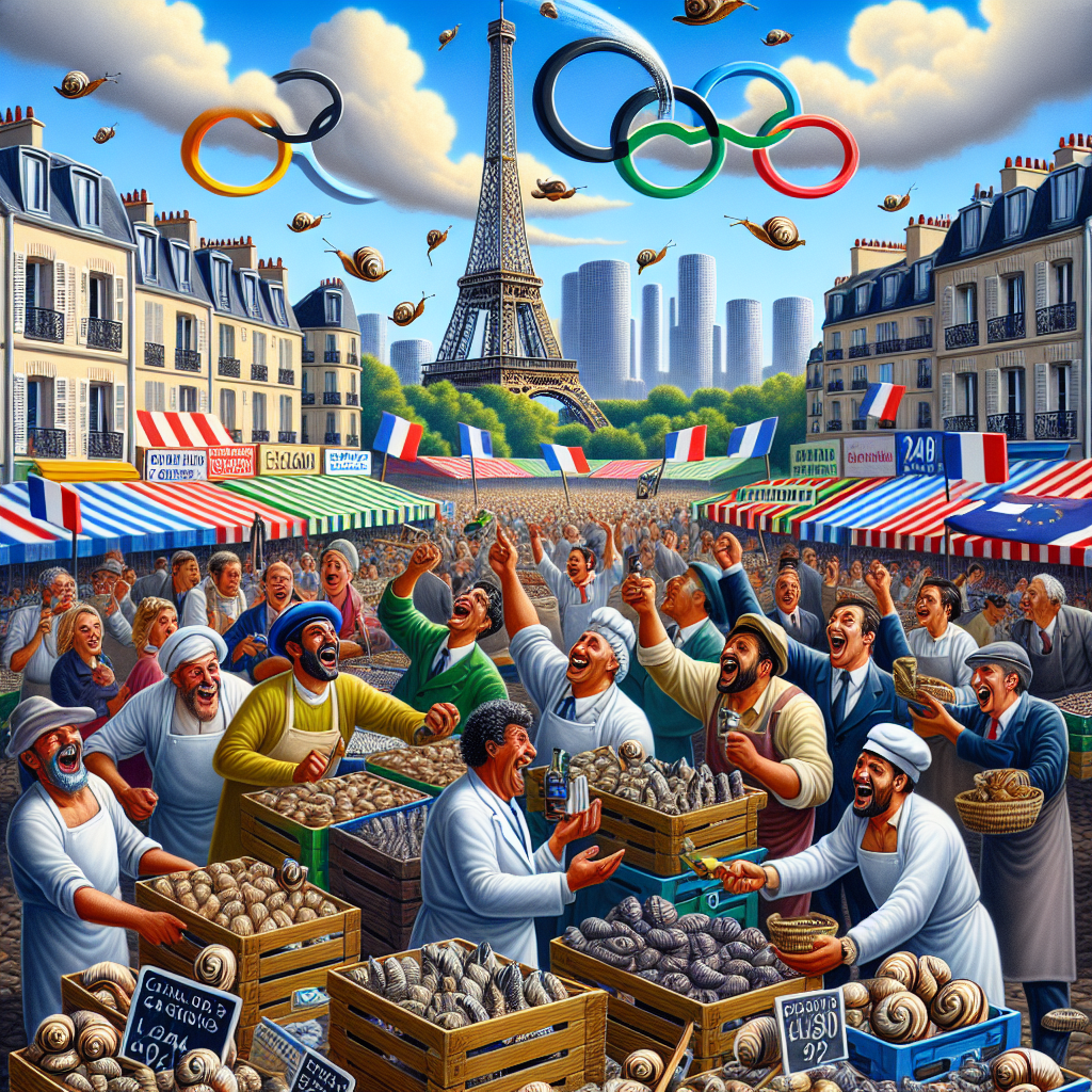 Breaking News: “Olympic Overtaking: Paris Games Spark Frenzy in Unlikely Market”

In a shocking turn of events, the City of Love has been overtaken by a bustling marketplace that’s got everyone talking – and it’s not just the Eiffel Tower that’s drawing in the crowds! On the other side of the Atlantic from the cutthroat world of Wall Street, a refreshingly wholesome market has sprung up in the heart of Paris, and it’s all about trading in the most unlikely of commodities: Escargot Futures!

That’s right, folks! The Paris Olympics have given birth to a frenzy of speculation and excitement, as traders and spectators alike clamor to get in on the ground floor of the most unpredictable and potentially lucrative market to hit the global stage since the invention of the croissant
