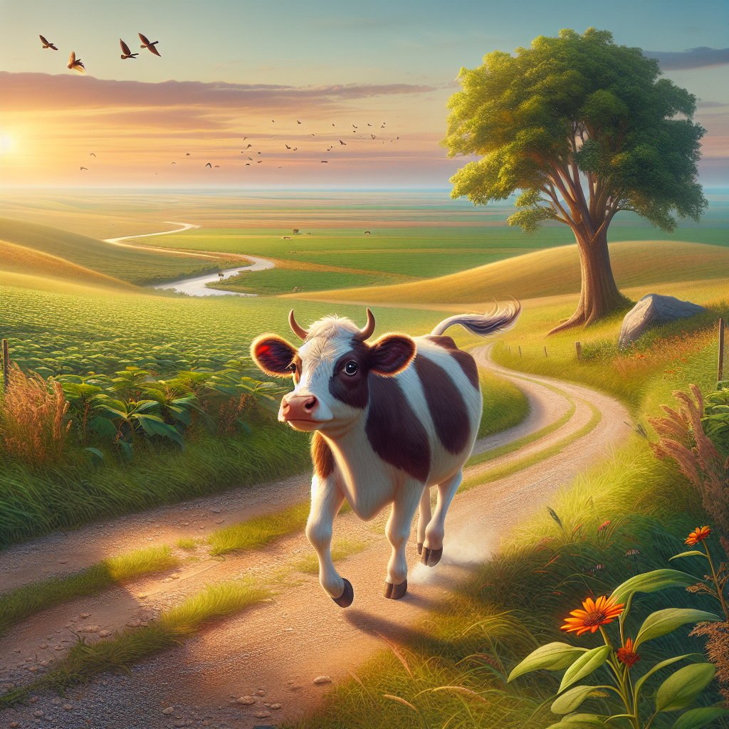 Moo-ving Adventures: Cow Takes the Scenic Route to Freedom

In a wildly entertaining episode that could only be described as a bovine escapade worthy of a Hollywood blockbuster, a cow was spotted conquering the great outdoors of the Midwest last Thursday