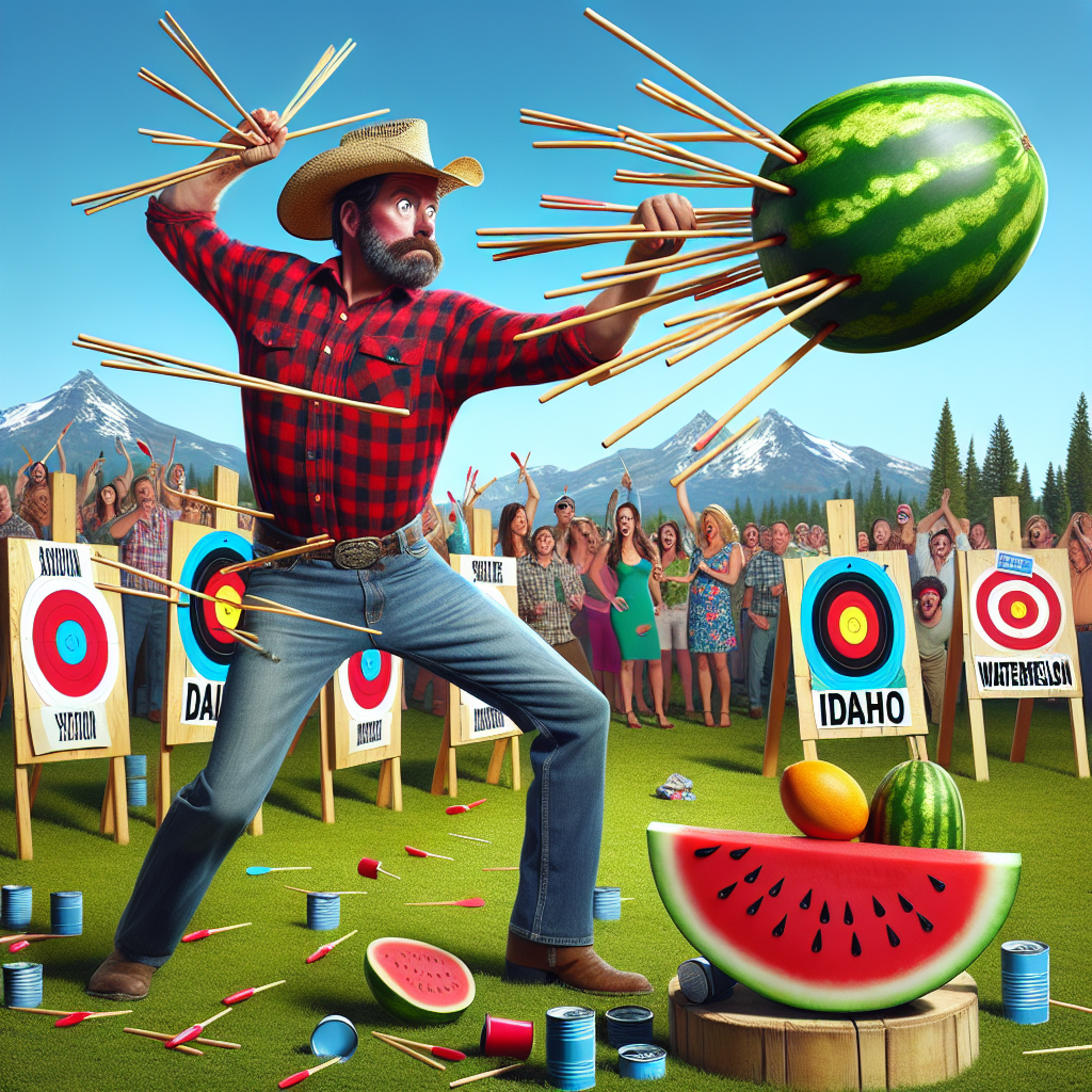 BREAKING: Idaho Man Shatters Own Record, Defies Logic with Insane Chopstick-Throwing Feat

BOISE, ID – In a jaw-dropping display of absurdity, Idaho’s own Bubba “The Bullseye Bandit” Jenkins has reclaimed his title as the world’s greatest chopstick-throwing, record-holding, daredevil extraordinaire