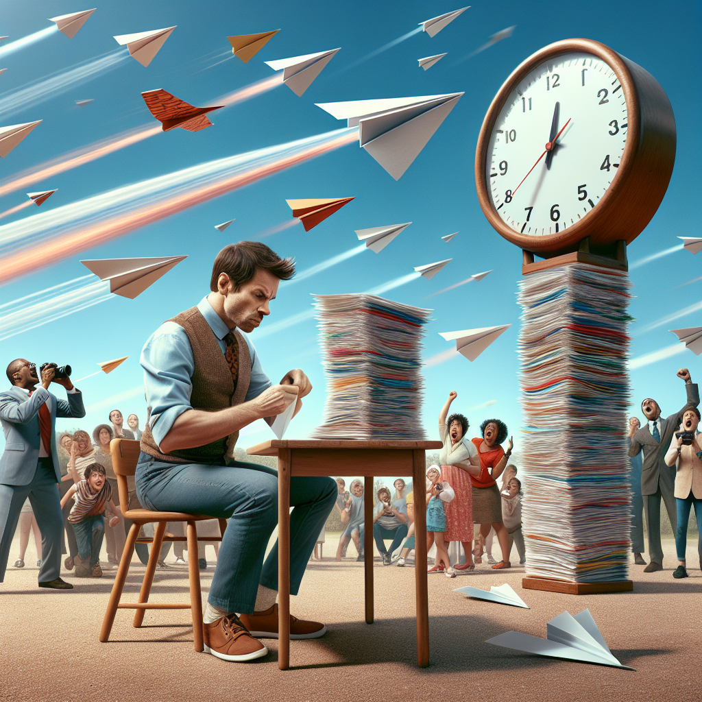 BREAKING: LOCAL MAN DEFIES PHYSICS, SHATTERS WORLD RECORD FOR FASTEST PAPER PLANE FOLDING AND FLIGHT

In a jaw-dropping display of aerodynamics and sheer, unadulterated genius, 32-year-old Dave Wilson of Suburbiaville, USA, has obliterated the world record for fastest paper plane folding and flight, clocking in at a mind-boggling 5