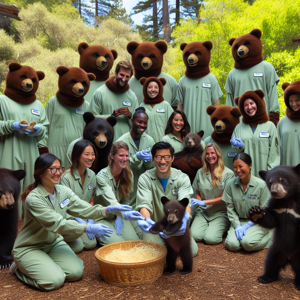 BREAKING: Bear Necessities Met with Un-BEAR-ievable Antics at California Wildlife Center

In a bizarre incident that has left wildlife experts and onlookers alike in stitches, a team of dedicated employees at a California wildlife center donned full-body bear costumes to care for a 2-month-old black bear cub