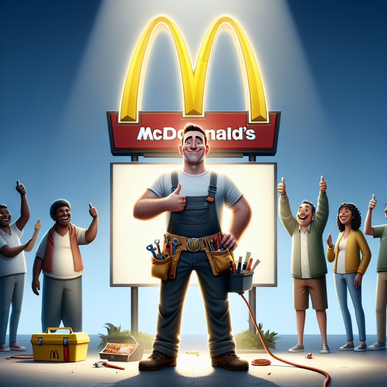 BREAKING: British Man Hailed as Savior of Humanity After Solo Mission to Fix McDonald’s Sign

In a daring display of bravery and selflessness, 32-year-old Nigel Fletcher from Birmingham, England, has become an unlikely hero after single-handedly repairing a McDonald’s sign that had been broken for a whopping 3 days