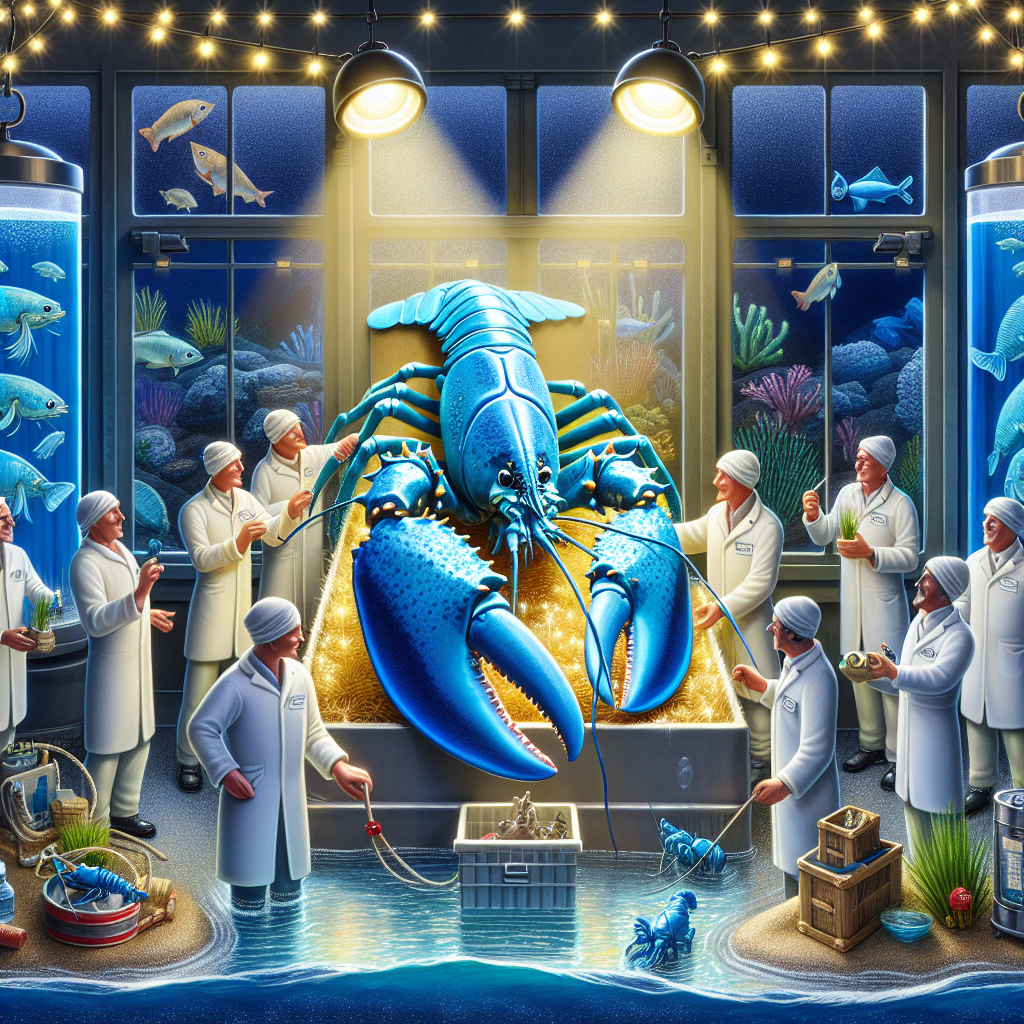 BREAKING: RARE BLUE LOBSTER RESCUE OPERATION A SUCCESS!

In a daring and dramatic turn of events, a team of highly trained aquatic commandos from the New York Aquarium swooped in to save a rare and majestic blue lobster from the clutches of a hungry supermarket tank