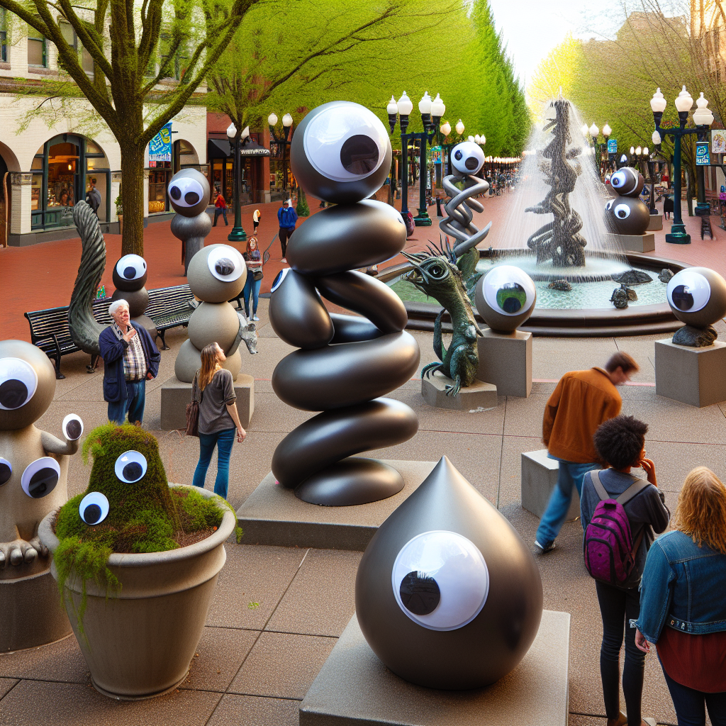 Googly Eyes: The Latest Threat to Art Appreciation in Oregon

In an unprecedented move that has the local art community shaking in their proverbial boots, the city council of Eugene, Oregon, has officially requested that residents cease their wildly creative yet apparently offensive practice of adorning public sculptures with googly eyes