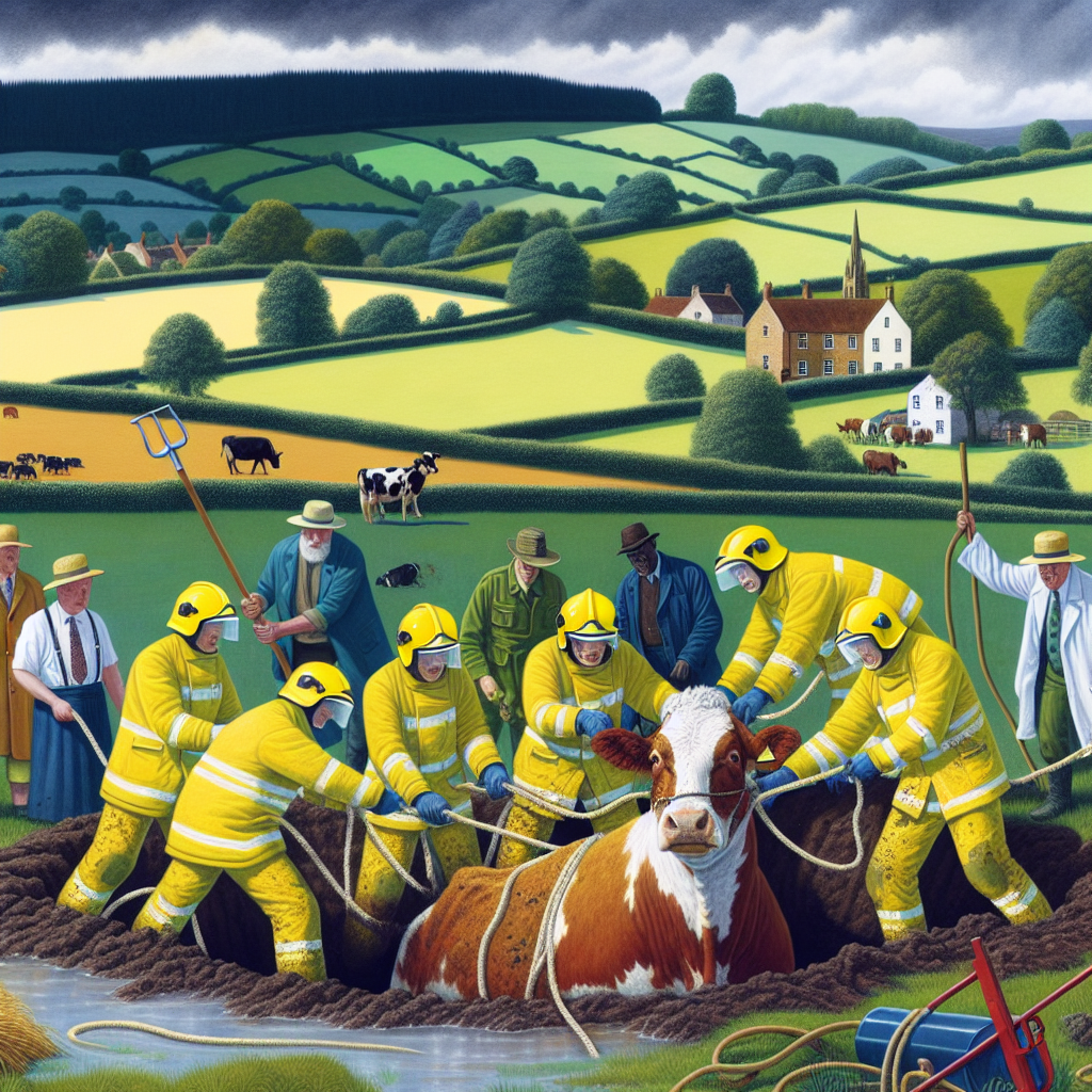 BREAKING: MOOD RESCUE OF THE CENTURY!

In a daring and dramatic operation, a team of brave firefighters in rural England pulled off the unthinkable: rescuing a cow that had become stuck in a massive mud pit, with only its eyes and nose visible above the surface