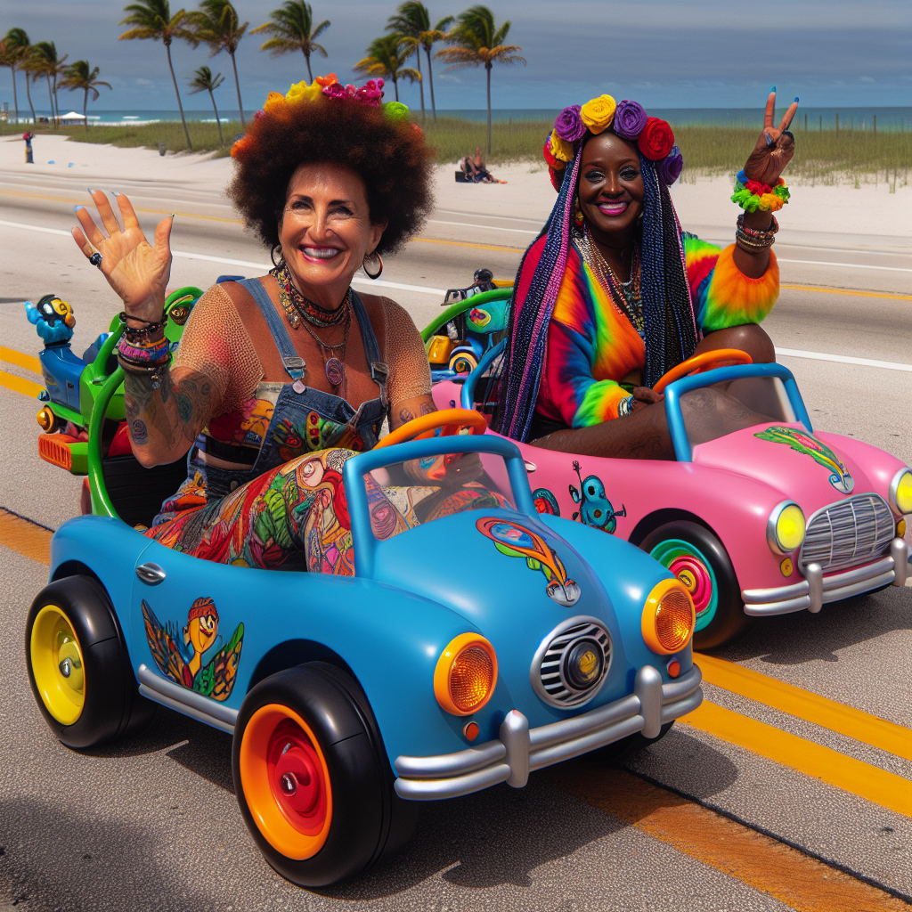 Florida Women Aim for World Record with Toy Cars: Because Regular Cars Are Overrated

In yet another dazzling display of creativity, two Florida women have taken it upon themselves to redefine the art of road-tripping by attempting to break a Guinness World Record driving 500 miles down the state’s coast in a pair of toy cars