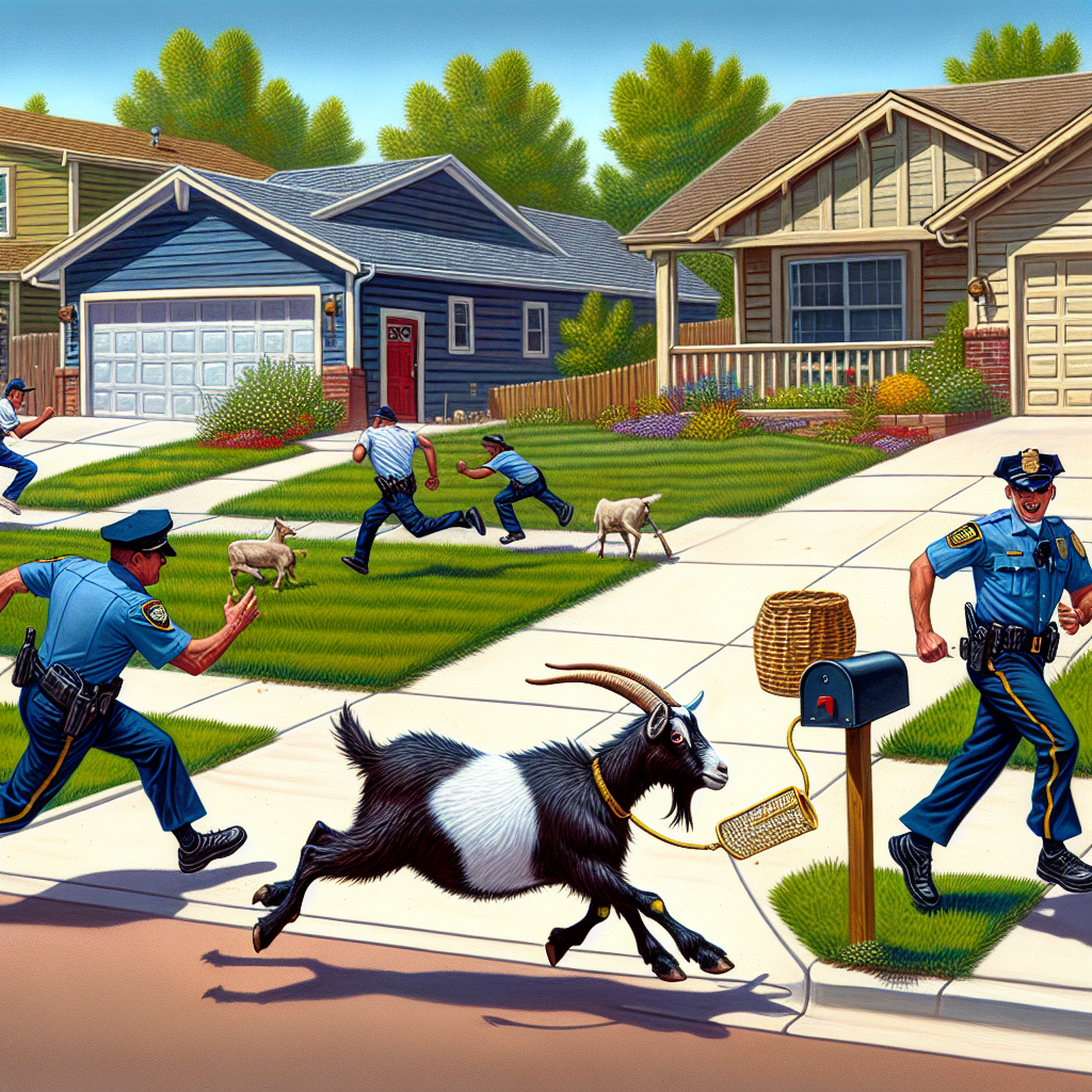 BREAKING: ROGUE GOAT WREAKS HAVOC IN SUBURBAN COLORADO, LEADS POLICE ON WILD GOAT-CHASE

In a bizarre incident that has left residents of a quiet Colorado neighborhood aghast, a daring goat escaped from a local petting zoo and led police on a thrilling chase through the streets