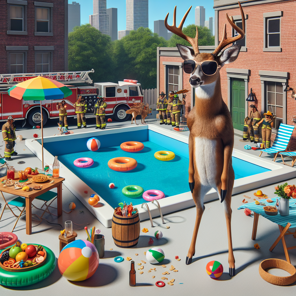 BREAKING: DEER IN DESPERATE NEED OF POOL PARTY INTERVENTION

In a daring rescue that will go down in the annals of Michigan history, a team of brave firefighters from the brave city of Ann Arbor sprang into action Thursday morning to save a deer that had apparently been stuck in a swimming pool for a grueling 8 hours