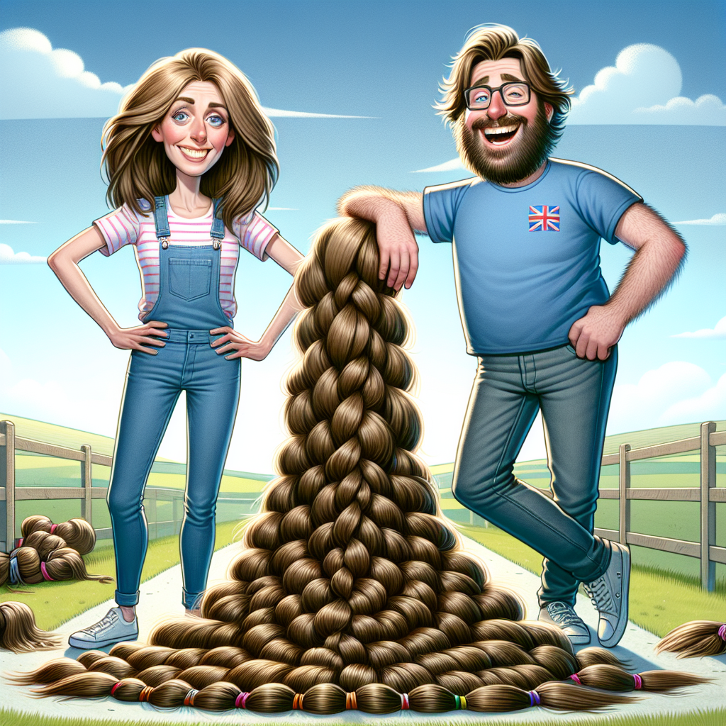 BREAKING: Brits’ Bodacious Braids Bring in Biggest Hair Donation Bounty!

In a jaw-dropping, awe-inspiring, and downright unbelievable display of follicular philanthropy, a dynamic duo from the UK has shattered the Guinness World Record for the largest hair donation ever recorded!

Meet Emily “The Locks Queen” Jenkins and her partner in crime, David “The Mane Man” Martin, two Brits who have been growing their hair for an astonishing 20 years