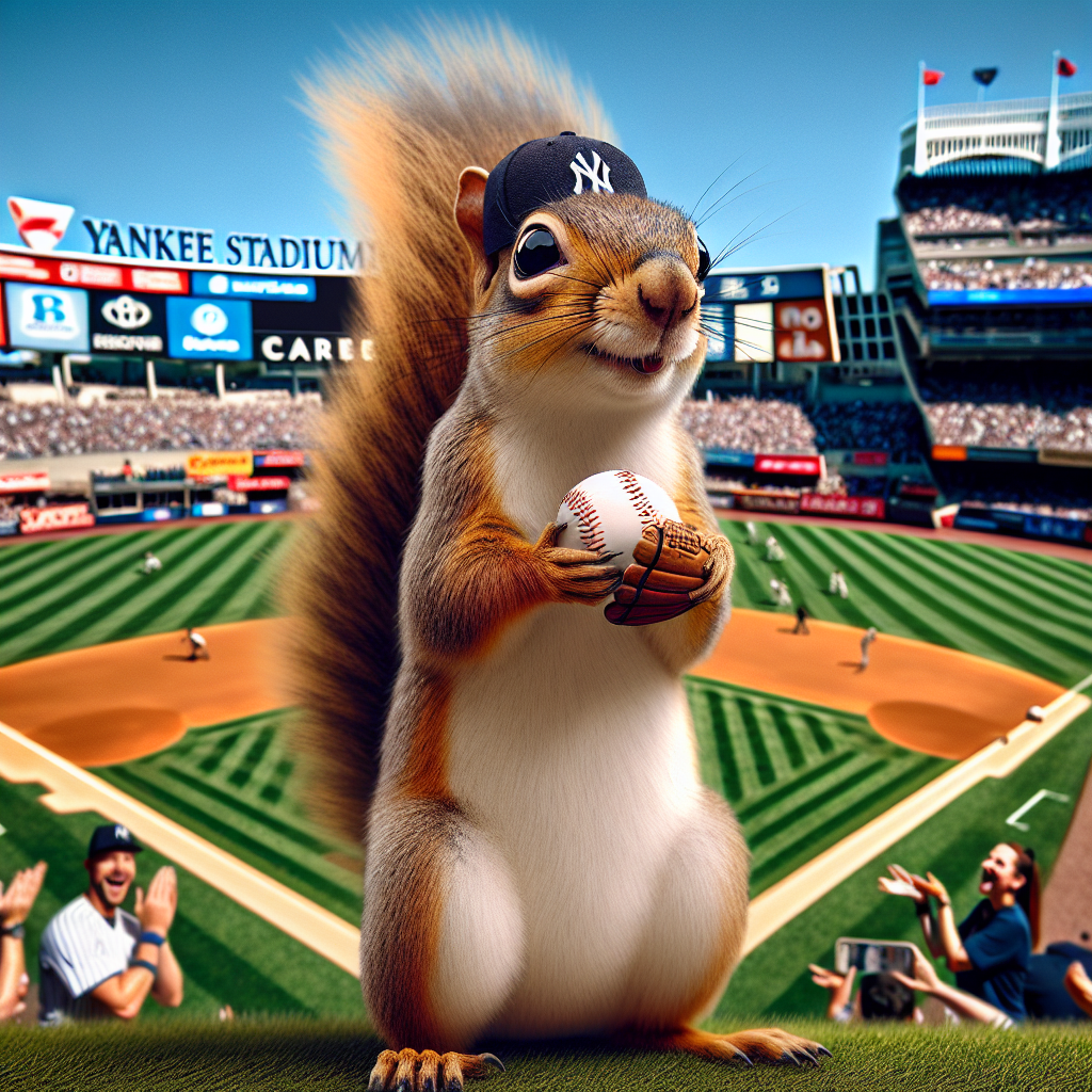 BREAKING: Furry Phenom Steals the Show at Yankee Stadium, Earns Coveted Topps Card

In a jaw-dropping, tail-wagging, and utterly absurd turn of events, a daring squirrel has been immortalized on a Topps trading card after crashing the New York Yankees game against their arch-nemesis, the Boston Red Sox, at the legendary Yankee Stadium