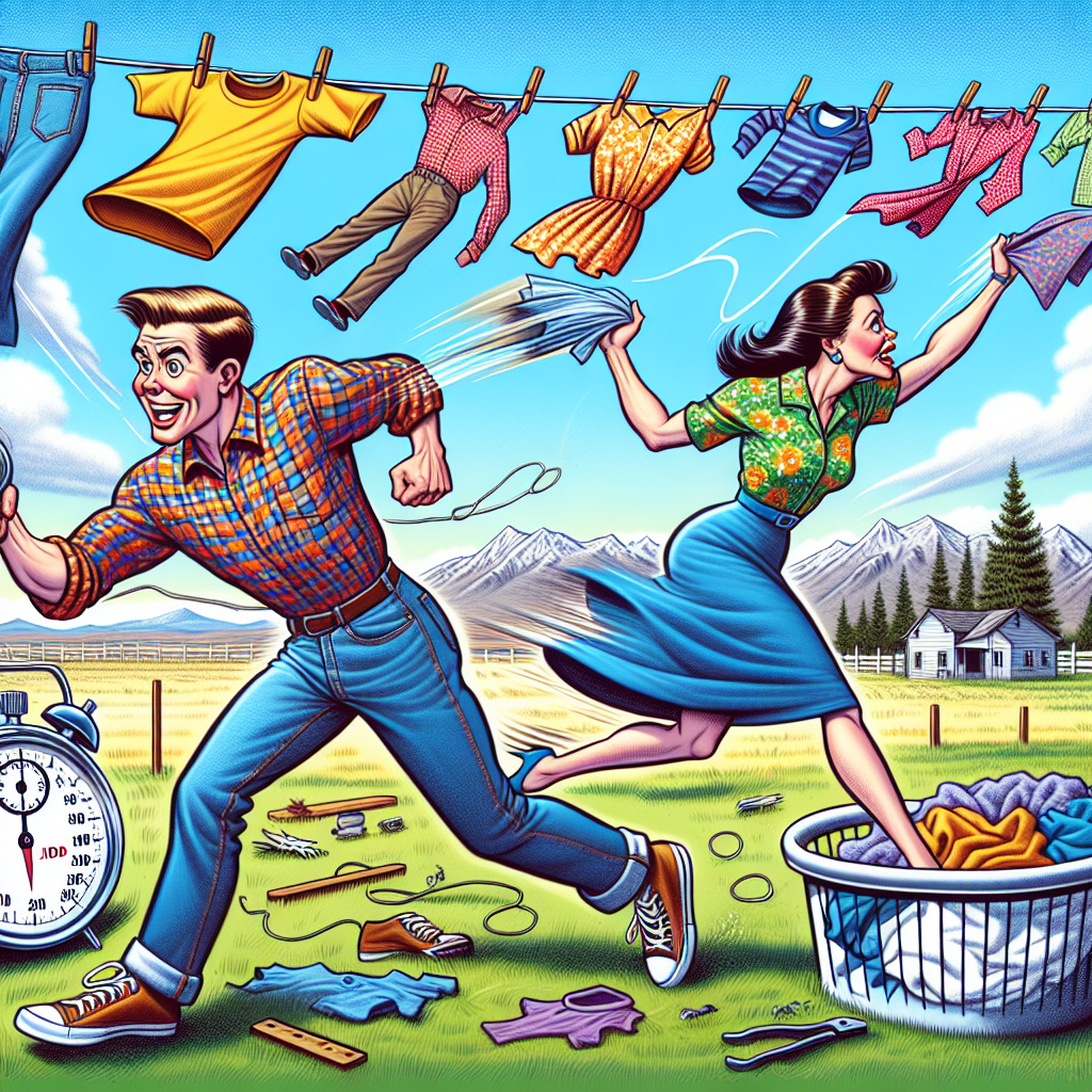BREAKING: Idaho Power Couple Smashes Guinness World Record with Lightning-Fast Laundry Skills

In a stunning display of domestic prowess, Idaho residents and power couple, Chad and Brittany Jenkins, have etched their names into the annals of history by setting a new Guinness World Record for the fastest time to hang up 10 items of clothing
