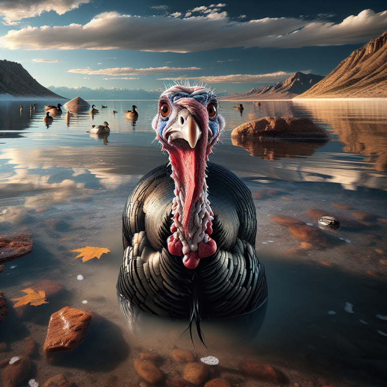 BREAKING: FOWL PLAY ROCKS GREAT SALT LAKE STATE PARK

In a bizarre incident that has left wildlife experts and park officials scratching their heads, a partially submerged, bewildered-looking turkey was spotted washing up on the shores of the Great Salt Lake in Utah