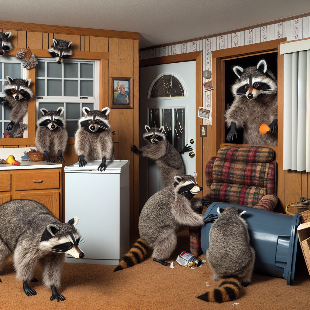 BREAKING: Rogue Raccoons Wreak Havoc on Wisconsin Household, Don Masks to Evade Capture

In a bizarre incident that has left residents of a quiet Wisconsin neighborhood scratching their heads, a group of mischievous raccoons was caught red-handed (or red-pawed) breaking into a local home, only to be thwarted by their own cunning
