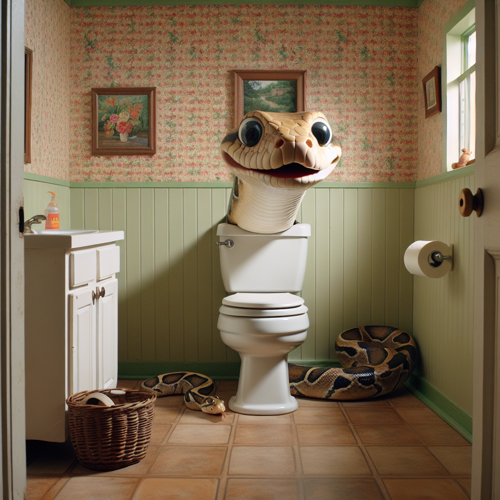 BREAKING: PYTHON-GATE ROCKS SMALL TOWN IN SOUTH CAROLINA

In a bizarre incident that has left residents of Oakdale, South Carolina shell-shocked, a local woman made a slithery discovery behind her toilet that will haunt her dreams forever