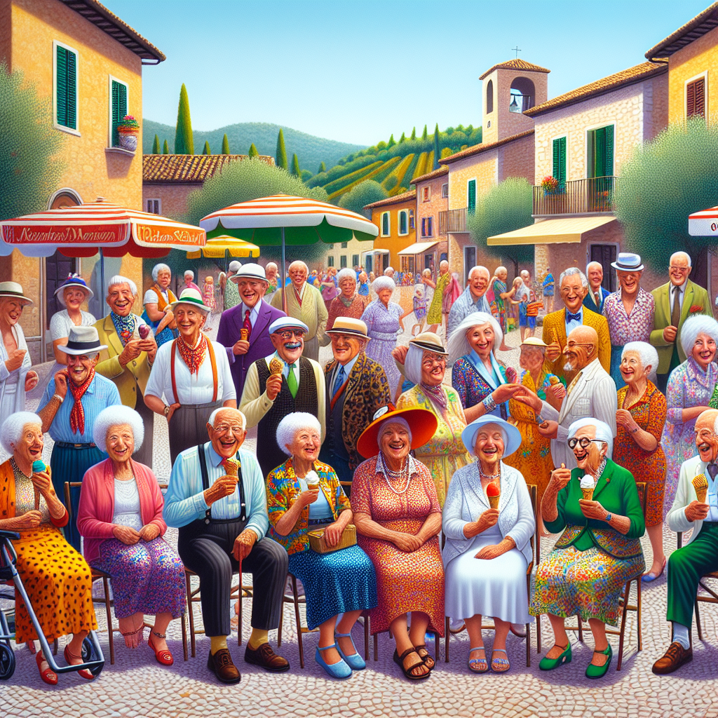 NONAGENARIANS FLOOD ITALIAN COUNTRYSIDE AS 70 CENTENARIANS GATHER, SHATTERING WORLD RECORDS AND DEFYING DEATH ITSELF!

In a jaw-dropping display of geriatric vitality, a group of 70 feisty centenarians converged on a sun-drenched Italian piazza, effortlessly shattering the previous Guinness World Record for most people over 100 years old gathered in one place