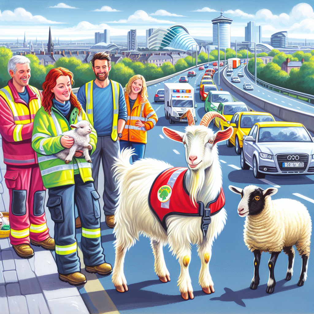 BREAKING: Ireland’s Finest Animal Rescue Mission Involves Unlikely Heroic Goat

DUBLIN, IRELAND – In a daring and utterly absurd animal rescue operation, a team of brave rescuers from the Irish Animal Liberation Front (IALF) has successfully captured a rogue sheep that had been terrorizing motorists on a busy highway