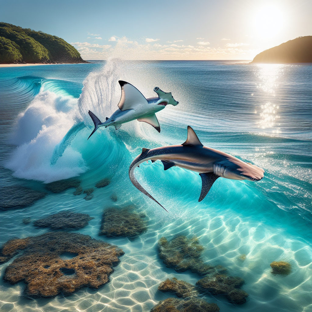Rayvolutionary Leap: Australian Fish Discovers New Olympic Sport

QUEENSLAND, AUSTRALIA— In a stunning display of athleticism that puts even the greatest human Olympians to shame, a daring ray decided to take a page out of the life of a professional athlete and leap out of the water while being chased by a hammerhead shark