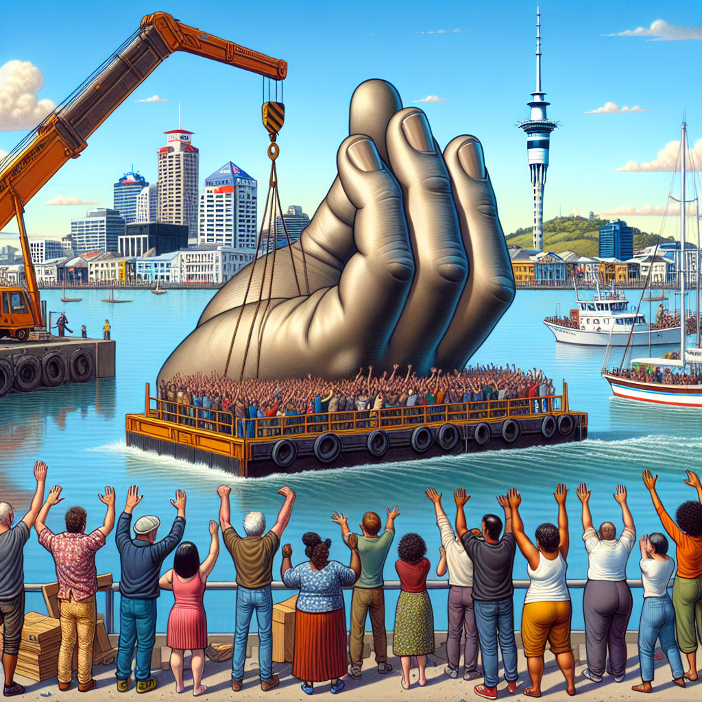 BREAKING: Auckland Residents Rejoice as “Most Annoying Public Art” is Finally Removed

Auckland, New Zealand – In a move that has sent shockwaves of joy throughout the city, the infamous “Hand of Despair” sculpture has been permanently relocated to a remote desert island, bringing an end to its reign of terror