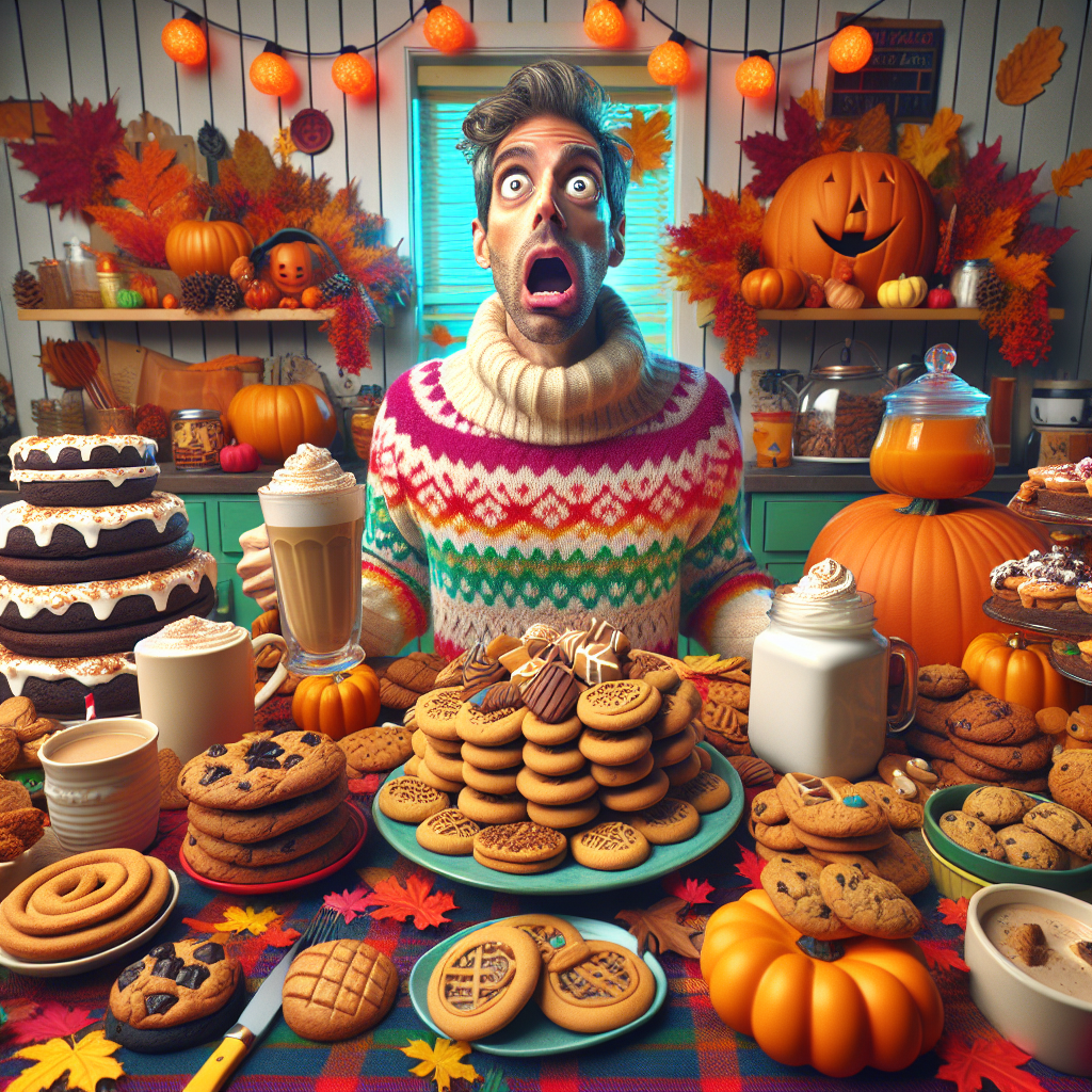 BREAKING: Local Man’s Quest for Pumpkin Spice Perfection Ends in Sugary Stupor

In a bizarre incident that has left the nation in stitches, self-proclaimed “Pumpkin Spice Connoisseur” and renowned “Pundit of Fall Flavors,” 32-year-old Dave Wilson, embarked on a perilous journey to taste test every Trader Joe’s fall treat in a single sitting
