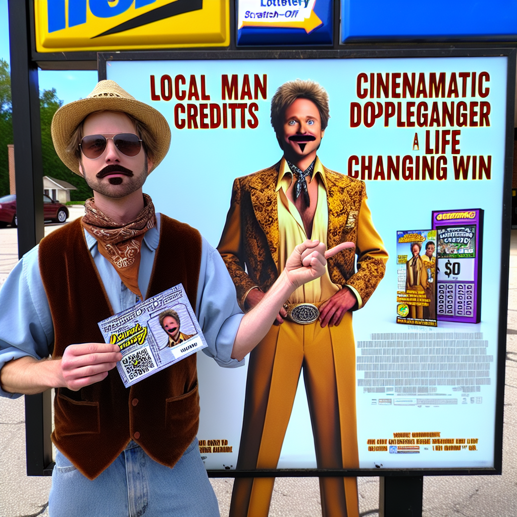 BREAKING: Local Man Credits Cinematic Doppelganger for Life-Changing Win

ANN ARBOR, MI – In a bizarre incident that has left lottery officials scratching their heads, a Michigan man claims that a Hollywood movie inspired him to purchase a scratch-off ticket that netted him a whopping $500,000 prize