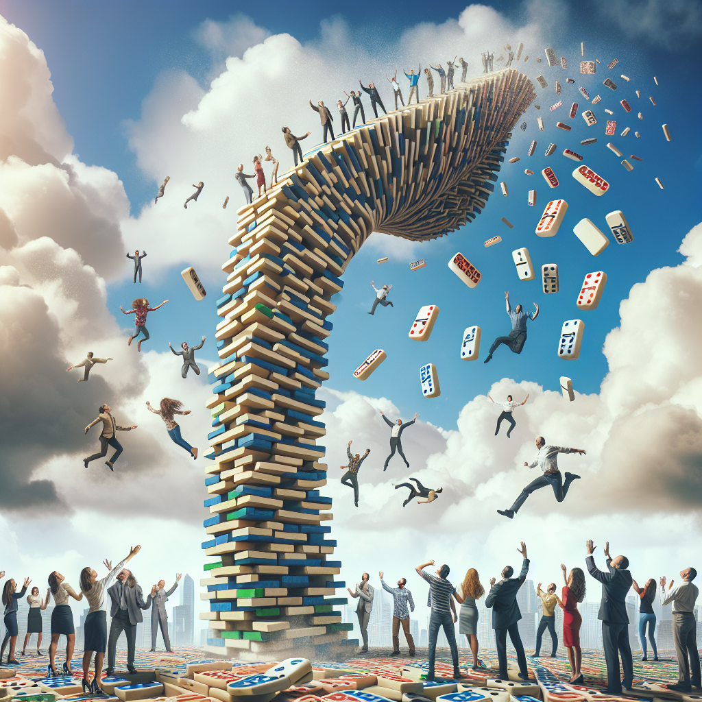 BREAKING: WORLD’S TALLEST DOMINO TOWER REACHES SKY-SCRAPING HEIGHTS, DEFIES GRAVITY AND LOGIC

In a jaw-dropping, spine-tingling, and downright unbelievable display of engineering and sheer luck, a team of domino enthusiasts has constructed a tower that has left onlookers agog and Guinness World Records officials scrambling to update their books