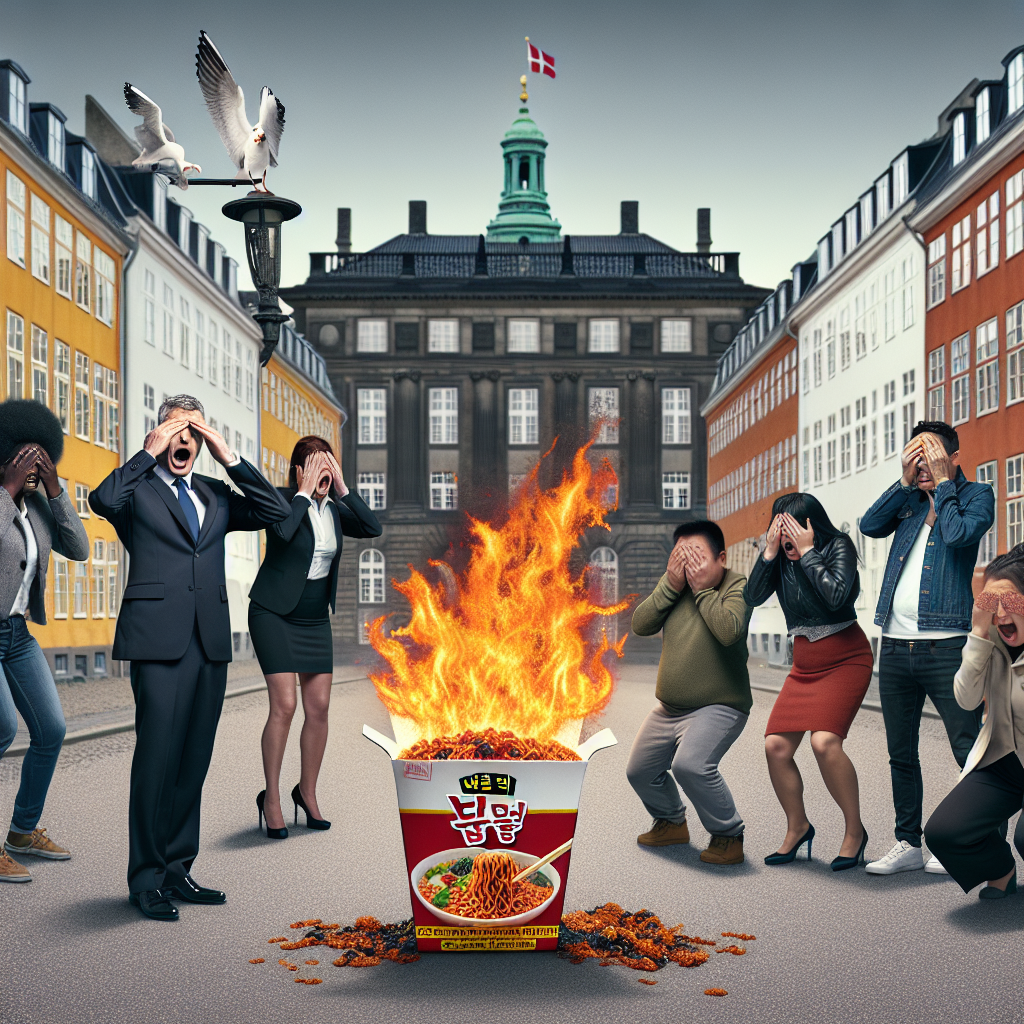 BREAKING: Korean Noodles Spark Global Concern, Denmark Recalls for Being “Too Spicy”

COPENHAGEN, DENMARK – In a shocking turn of events, the Danish Food and Veterinary Administration (DVFA) has issued an immediate recall of a popular Korean noodle brand, citing that they are “so spicy, they’re practically a war crime
