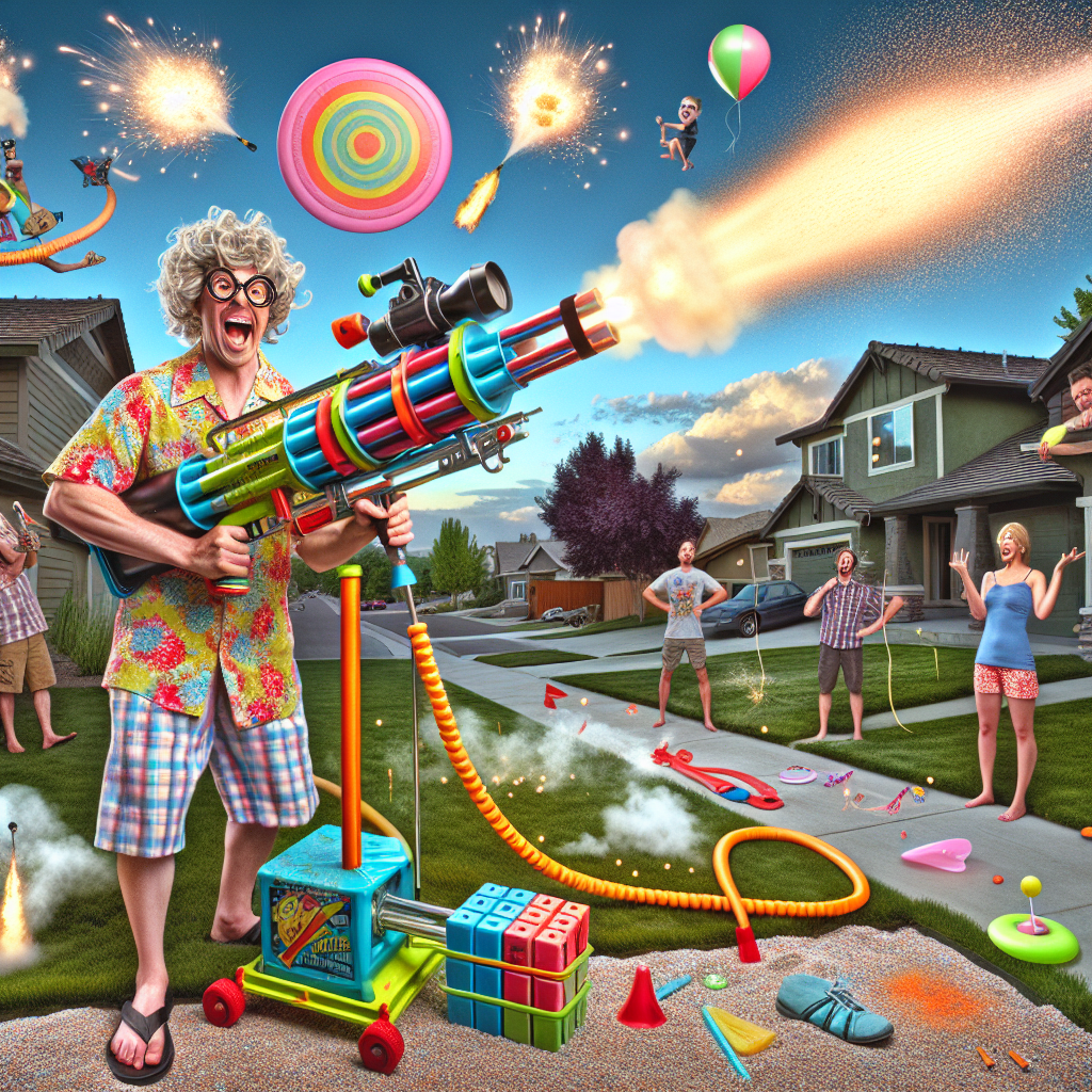 BOISE, ID – LOCAL MAN DEFIES LOGIC AND PHYSICS, SETS NEW RECORD FOR MOST TARGETS HIT WITH PUMP-POWERED ROCKET

In a bizarre incident that has left scientists scratching their heads and neighbors scratching their ears in confusion, 32-year-old Idaho resident, Bubba Jenkins, has successfully added another 37 records to his already impressive collection of Guinness World Records