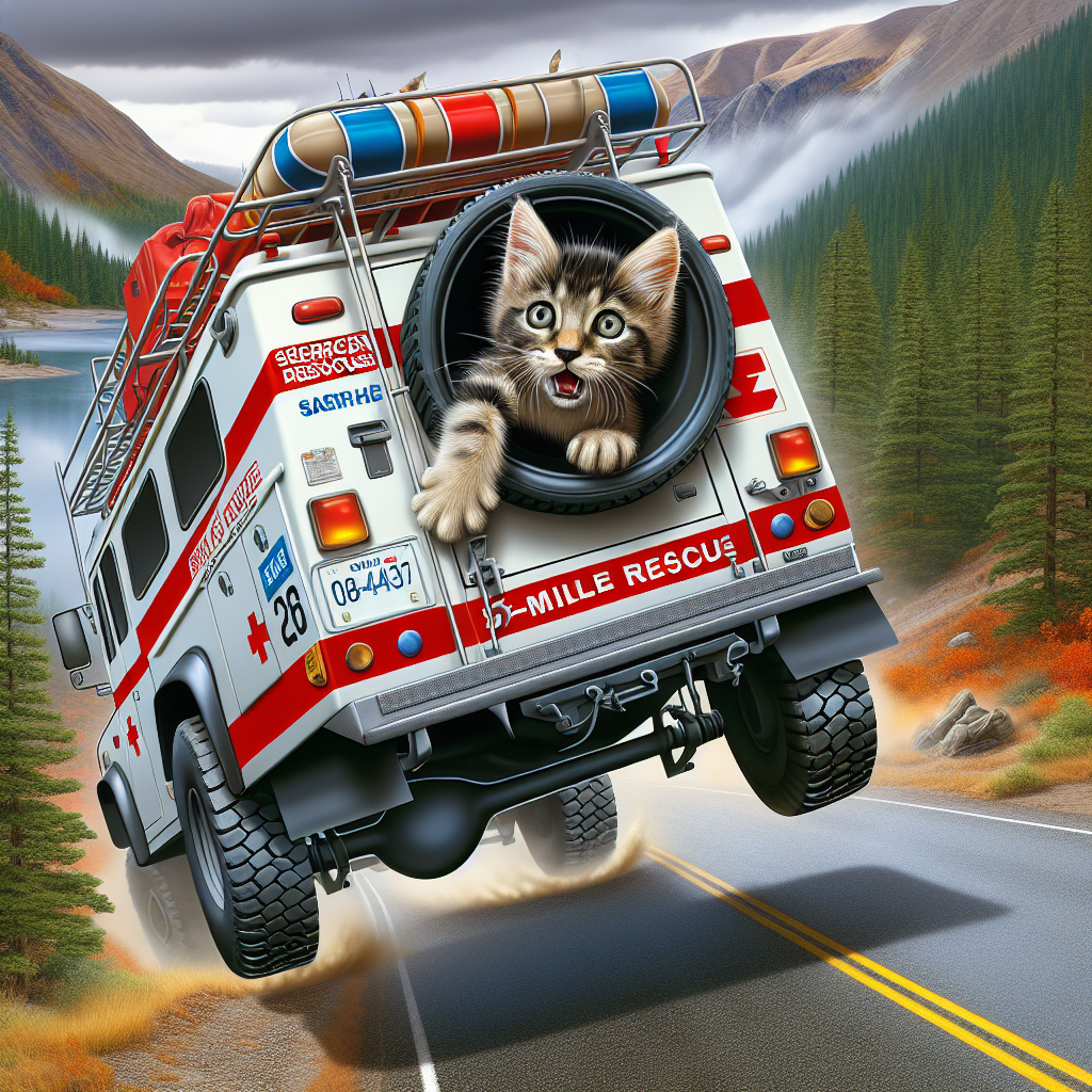 KITTEN’S DEATH-DEFYING, JAW-DROPPING, HEART-STOPPING ADVENTURE: FELINE THRILL-SEEKER HITCHES 15-MILE RIDE IN WHEEL WELL OF SEARCH AND RESCUE VEHICLE

In a stunning display of feline fearlessness, a curious kitten somehow managed to sneak onto a search and rescue vehicle and ride shotgun in the most unlikely of places: the wheel well