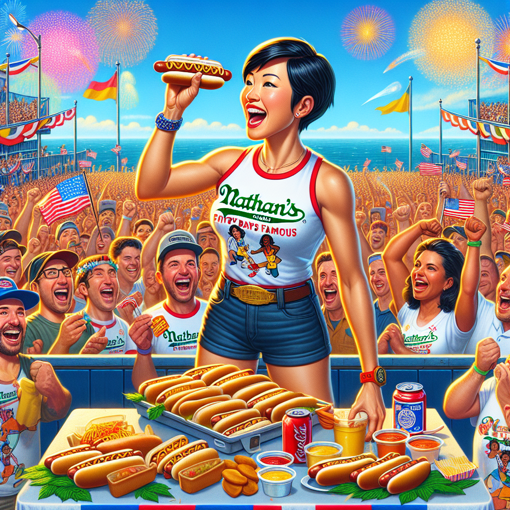 Miki Sudo Devours 10th Title: The Gluttony of Independence Celebrated Once Again

Coney Island, NY – In a feat that surely commands worldwide acclaim and a coveted spot in the history books, Miki Sudo has emerged victorious at the Nathan’s Famous Fourth of July hot dog eating contest for the 10th time