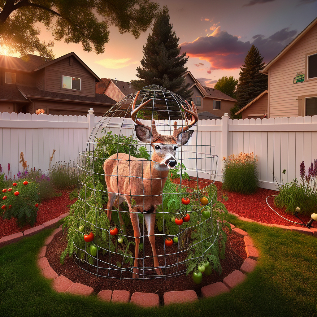 DEER IN A PICKLE: Wild Rescue in Suburban Colorado

DOUGLAS COUNTY, CO – In a jaw-dropping, heart-stopping, and utterly absurd turn of events, a deer found itself in a bit of a sticky situation – literally! The usually tranquil neighborhood of Highlands Ranch was shaken to its core yesterday evening when a deer wandered into a resident’s garden and became hopelessly entangled in a tomato cage
