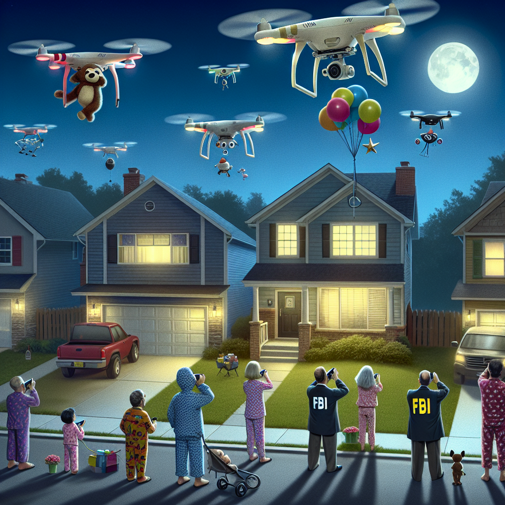 BREAKING: Drone-gate Hits Central Jersey, FBI Scrambles to Uncover Truth Behind Midnight Aerial Antics

In a bizarre series of events that has left residents scratching their heads and wondering if the apocalypse is near, the FBI has launched a full-scale investigation into reports of mysterious nighttime drone flights crisscrossing central New Jersey