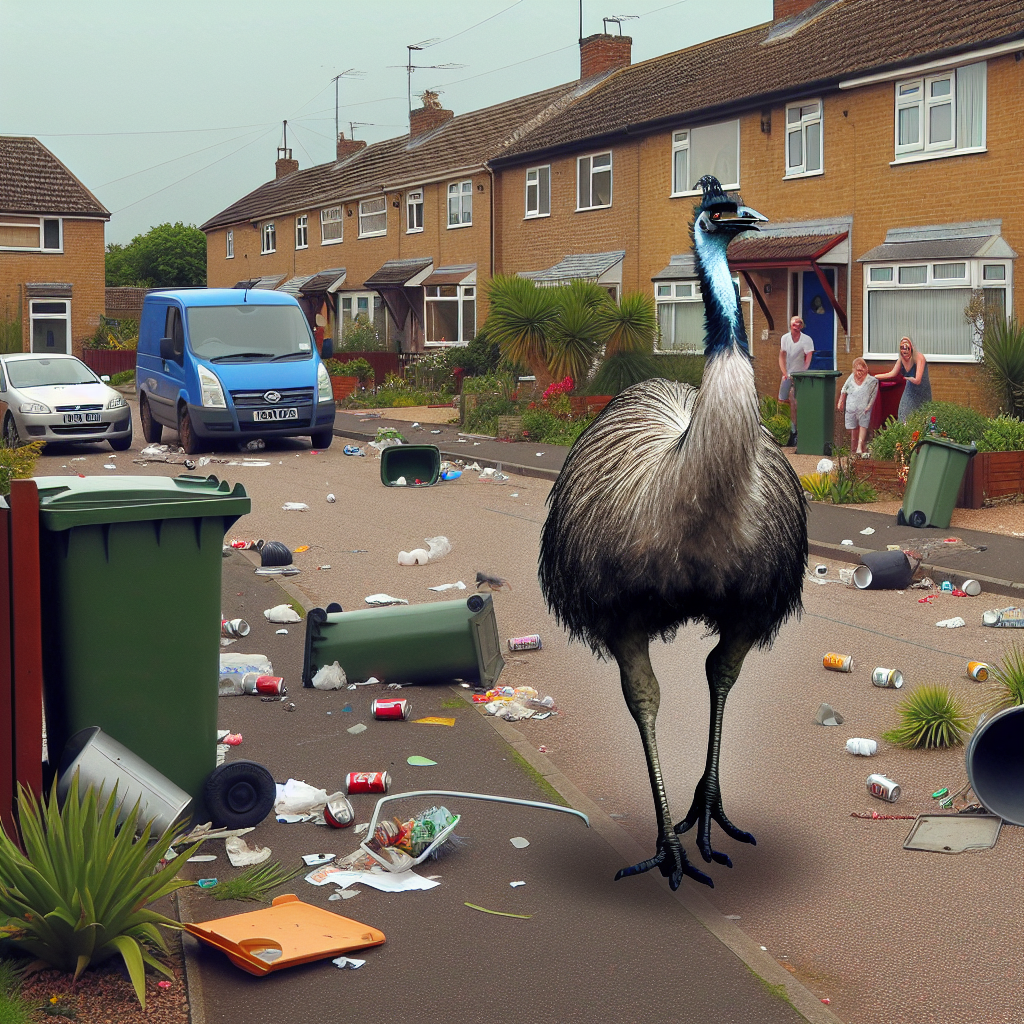 BREAKING: Rogue Rhea on the Loose in Norfolk, Wreaking Havoc and Causing Panic!

Residents of Norfolk, England are being put on high alert as a feisty rhea bird has escaped from its enclosure and is now roaming free, leaving a trail of destruction and chaos in its wake