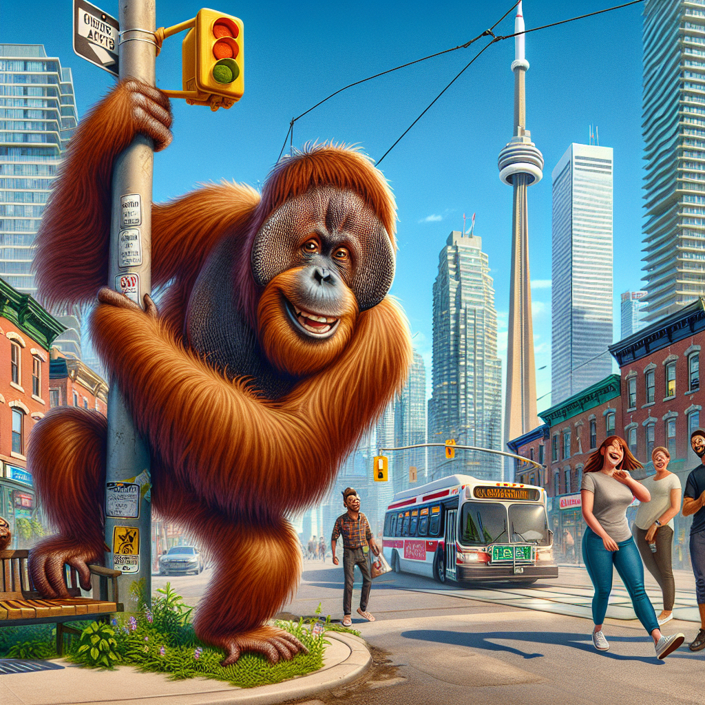 BREAKING: ORANGUTAN ON THE LOOSE IN TORONTO!

In a shocking turn of events, the Toronto Zoo was thrown into chaos yesterday evening when a mischievous orangutan named Kembali made a daring escape from his brand new outdoor enclosure