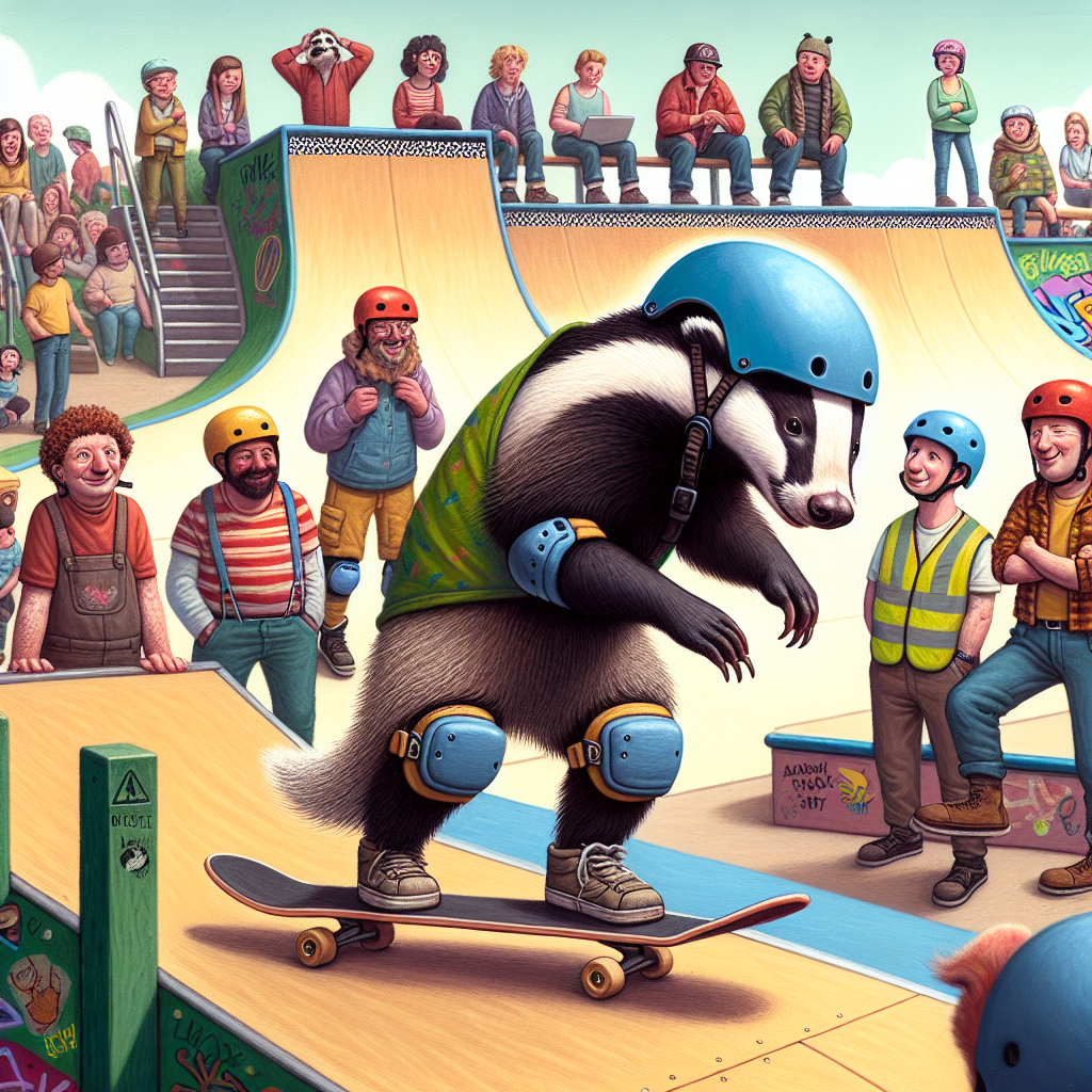 BREAKING: Badger’s Daring Stunt Ends in Desperate Rescue Mission

In a jaw-dropping, heart-stopping, and utterly absurd turn of events, a fearless badger’s visit to the local skate park ended in a frantic rescue operation yesterday evening
