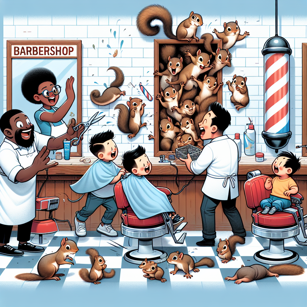 BREAKING: Squirrely Situation Unfolds in Local Barbershop

In a bizarre incident that has left residents of Oakdale scratching their heads, a family of baby squirrels was rescued from inside the walls of “Bobby’s Barber Shop” yesterday afternoon