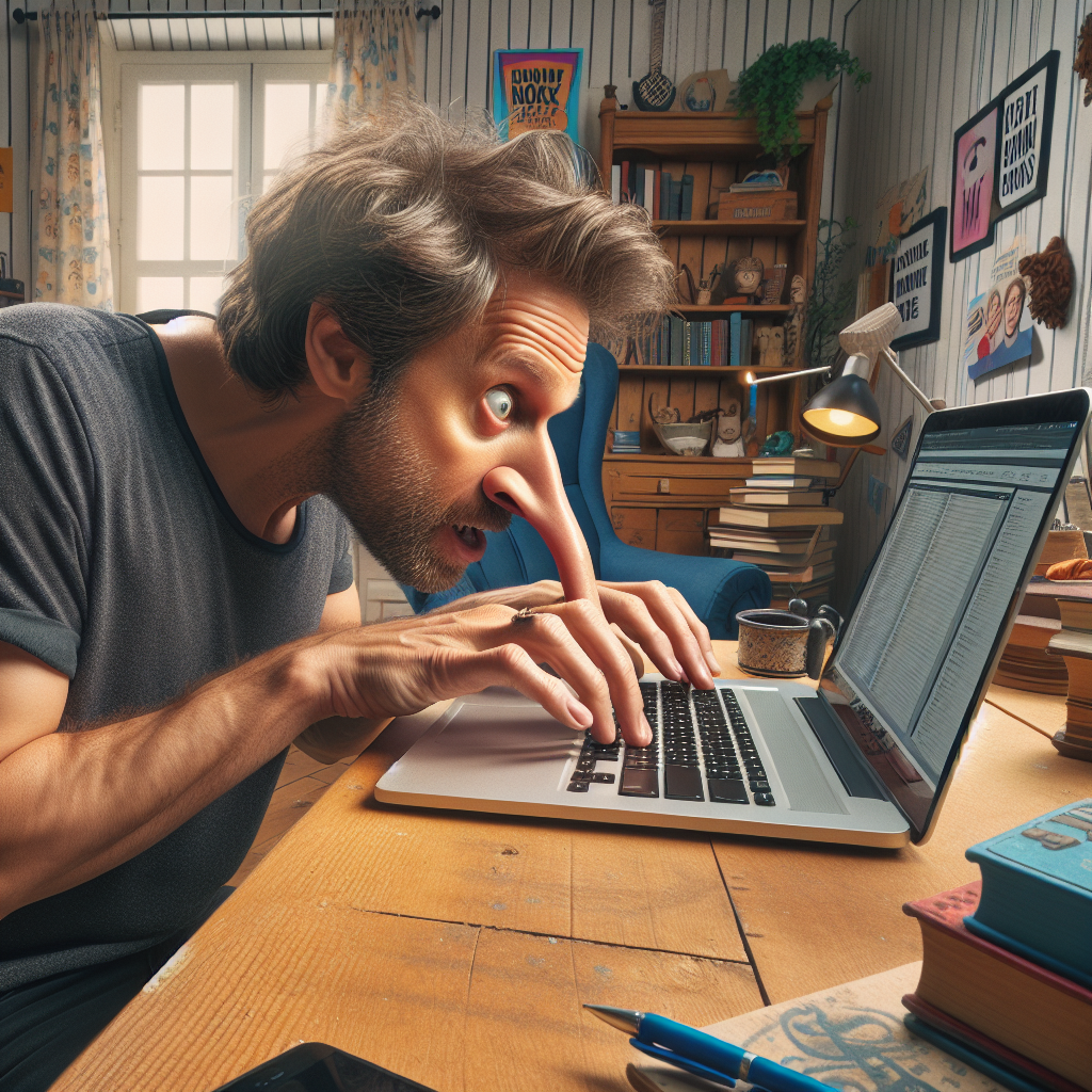 BREAKING NEWS

LOCAL MAN SHATTERS OWN RECORD FOR TYPING WITH NOSE, DEFIES ODDS AND LOGIC

In a jaw-dropping, awe-inspiring, and downright unbelievable display of nasal dexterity, 32-year-old Dave Wilson has broken his own world record for typing with his nose