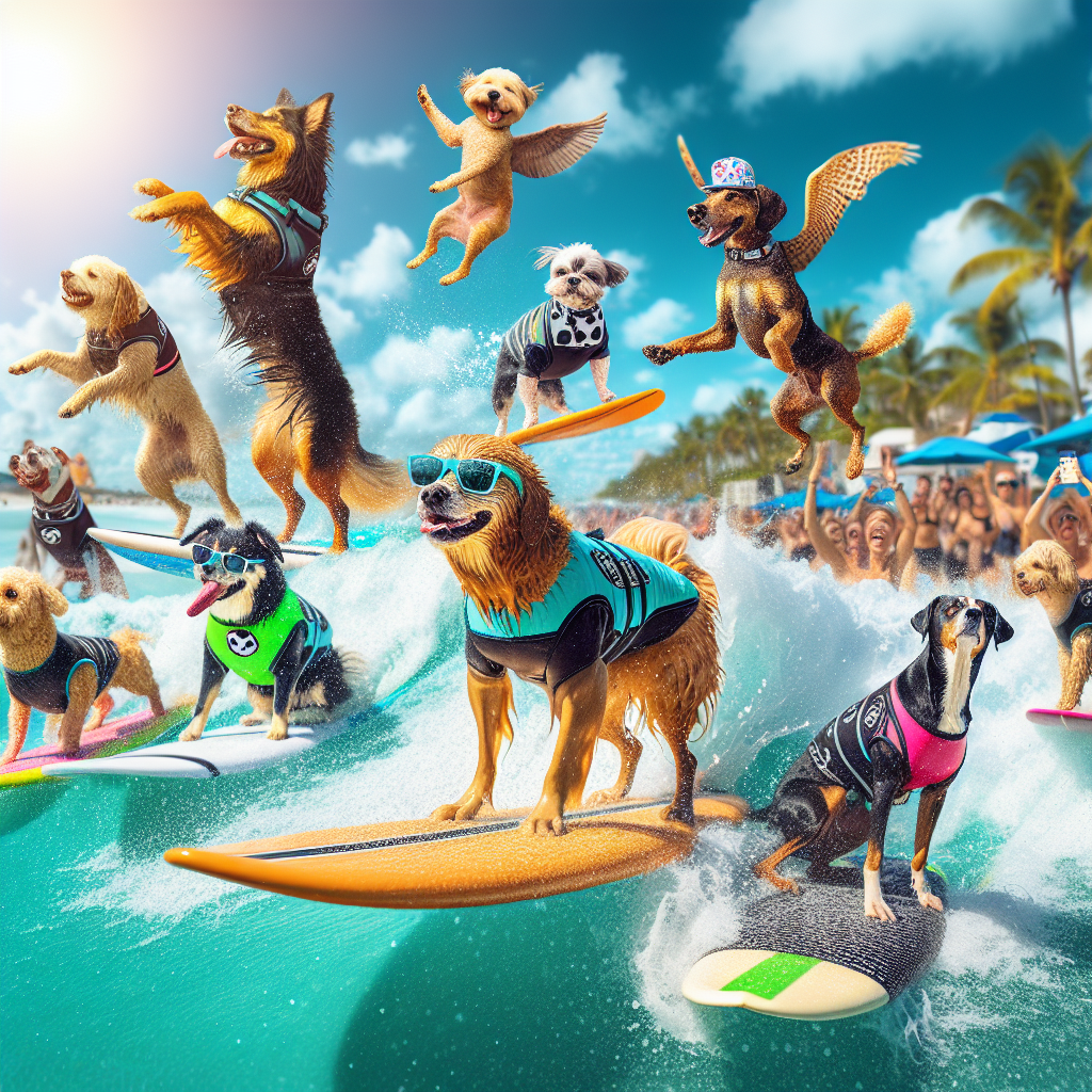 Woof-tacular Waves: Florida Hosts Annual Dog Surfing Festival, Where Pups Outshine Humans Yet Again!

In an unprecedented display of canine athleticism and charm, the annual Dog Surfing Festival took place this past weekend in sunny Florida