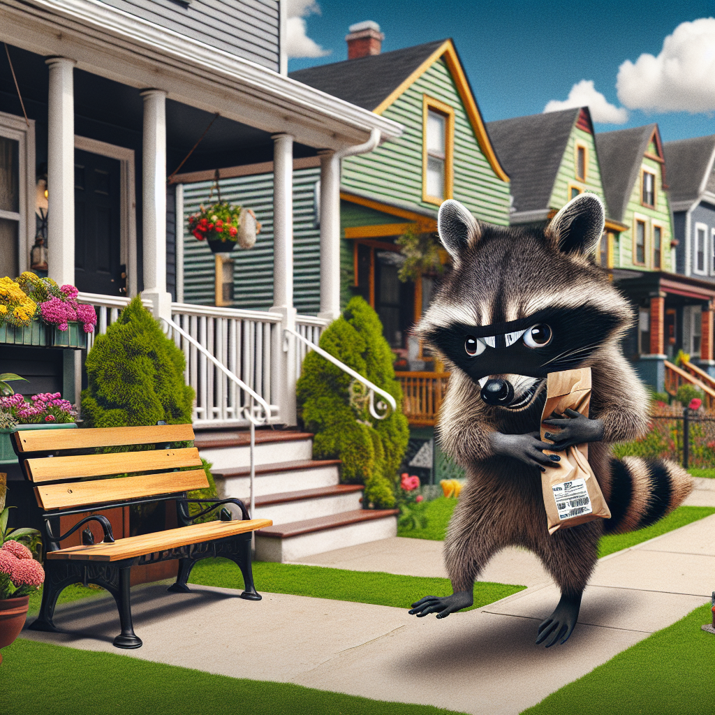 BREAKING: FURRY FELON STRIKES IN SUBURBAN NEW YORK!

In a daring daylight heist, a masked bandit was caught on camera swiping a package of pet food from a unsuspecting homeowner’s porch in the quiet suburbs of New York