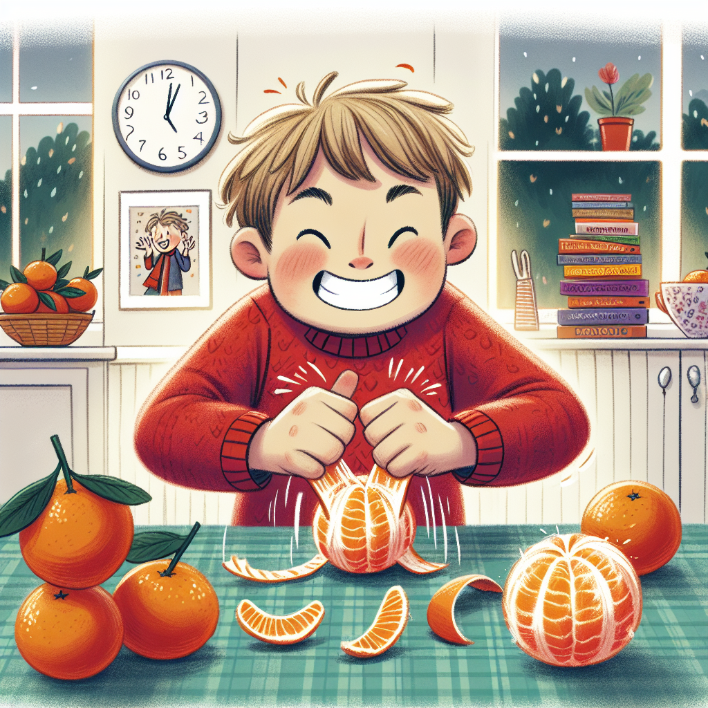 BREAKING: BRITISH BOY DEFIES ODDS, PEELS FOUR MANDARIN ORANGES IN RECORD-BREAKING 1 MINUTE

In a jaw-dropping display of citrus-stripping prowess, 9-year-old British sensation, Timmy Thompson, has stunned the world by peeling not one, not two, not three, but FOUR Mandarin oranges in a blistering 60 seconds