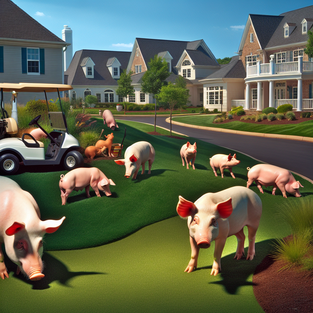 BREAKING: PIG-GATE SCANDAL ROCKS SUBURBS AS SWINE SQUAD TAKES OVER

In a bizarre incident that has left residents of suburban Pennsylvania scratching their heads, a herd of marauding pigs has escaped from a local farm and is currently roaming free near a prestigious country club