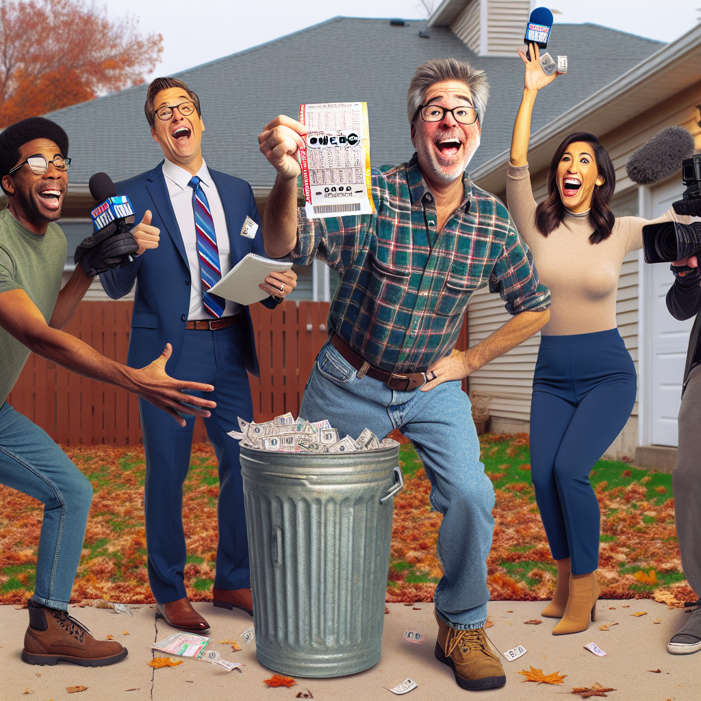 BREAKING: MISSOURI MAN DODGES FINANCIAL RUIN THANKS TO TIMELY INTERVENTION OF RESPONSIBLE NEWS TEAM

In a heart-stopping tale of fate, fortune, and extremely sloppy household management, a Missouri man narrowly avoided a life of crippling poverty and scorn from his loved ones when a vigilant news team swooped in to save a $1 million Powerball ticket from certain doom: the trash can