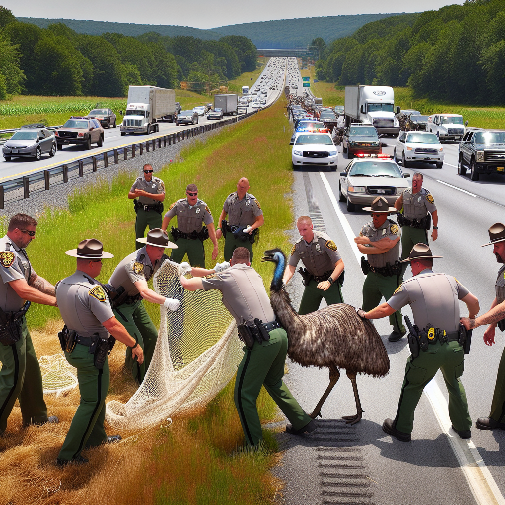 Pennsylvania State Police Swap Sirens for Feathers: Emu Escapade Takes Over the Highway

In an astonishing turn of events that could only happen in the sprawling and unpredictable landscape of Pennsylvania, state troopers were recently called upon to demonstrate their newfound skills in the highly specialized field of bird wrangling