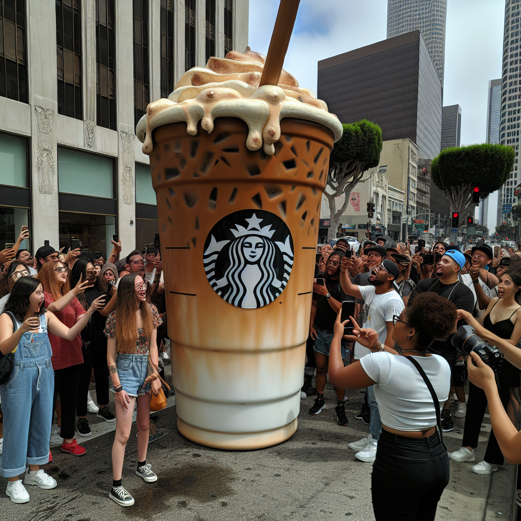 BREAKING: WORLD’S LARGEST ICED LATTE SERVED IN 11-FOOT-TALL CUP, CAUSES NEIGHBORING BUILDINGS TO SHUDDER

In a jaw-dropping, heart-stopping, and downright unbelievable display of caffeine-fueled excess, a team of baristas at “The Daily Grind” coffee shop in downtown Los Angeles has successfully crafted and served the world’s largest iced latte – a behemoth of a beverage that stands at an astonishing 11 feet tall and 4 feet wide