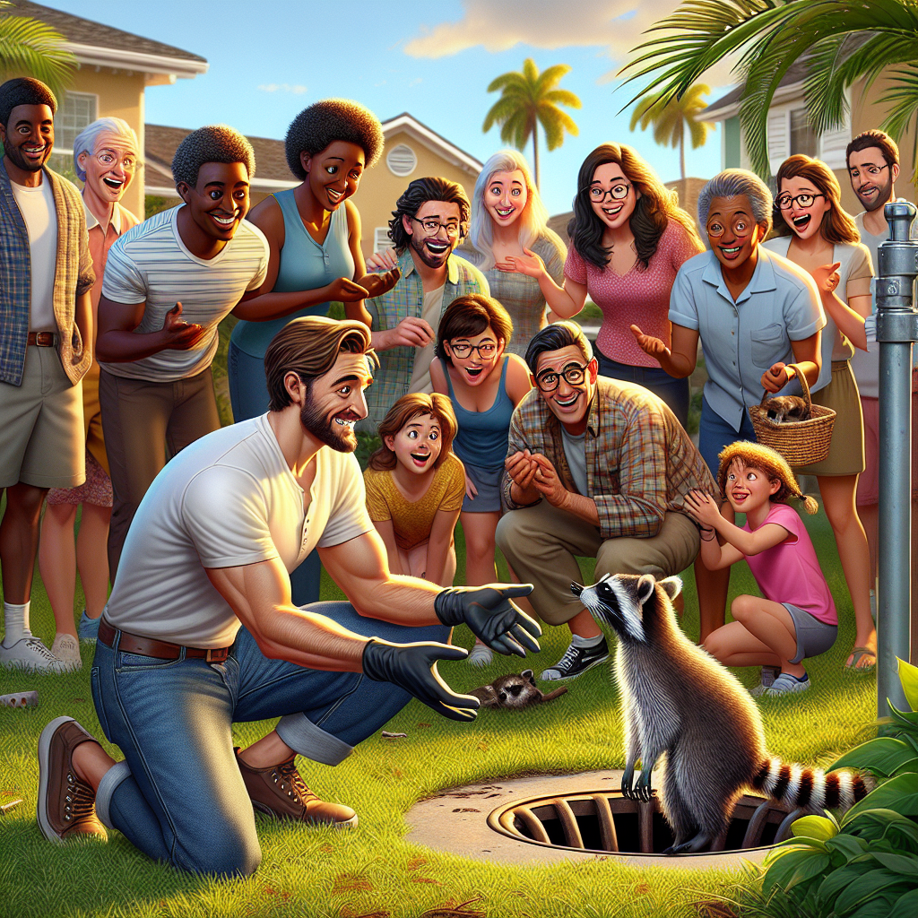 “Local Hero Rescues ‘Puppy’ from Drain Pipe, Discovers It’s Just a Raccoon in Disguise”

In a dazzling display of heroism and community spirit, local Floridians flocked to the scene of an apparent puppy rescue this weekend that ultimately turned out to be an unwitting raccoon auditioning for the role of ‘cutest stray’ in the neighborhood