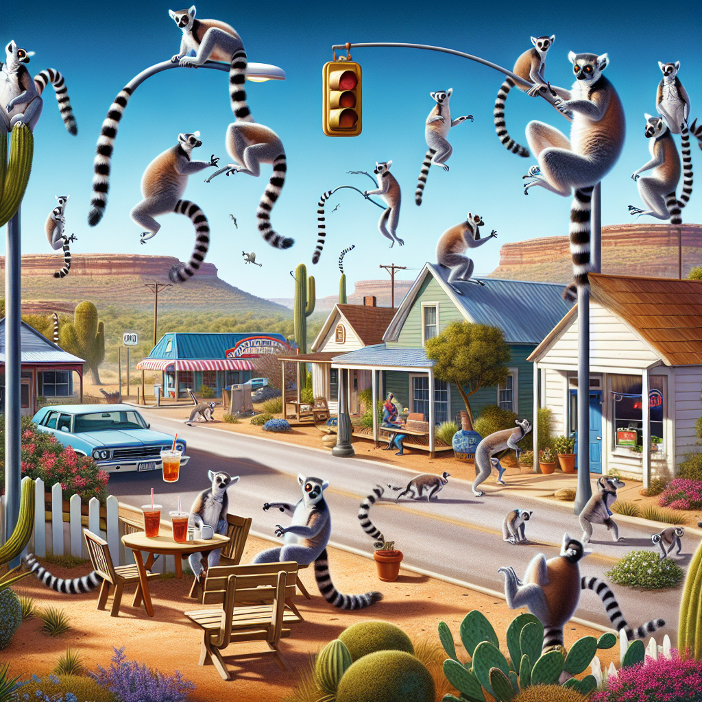 BREAKING: Lemur Invasion Rocks Small Texas Town, Residents Baffled

In a bizarre series of events, the usually quiet town of Pecos, Texas, has been overrun by an unexpected and exotic visitor: a lemur on the loose