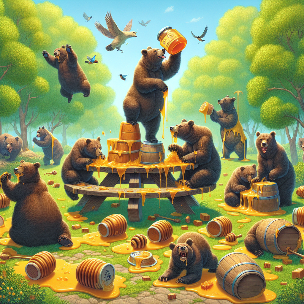 BREAKING: BEARS WREAK HAVOC ON PARK, DEVOUR ENTIRE YEAR’S SUPPLY OF HONEY IN ONE SITTING

In a shocking turn of events, a group of mischievous bears has broken free from their enclosure at Sunny Meadows Park, leaving a trail of destruction and a serious sweet tooth in their wake