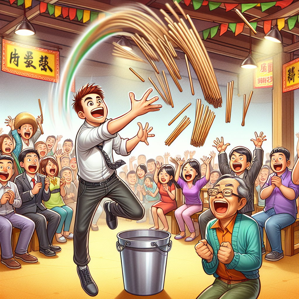 BREAKING: David Rush Shatters Chopstick-Throwing World Record, Stuns Onlookers with Unbelievable Feat

In a jaw-dropping display of skill and sheer, unadulterated madness, David Rush has obliterated the world record for most chopsticks thrown into a bucket from 10 feet away