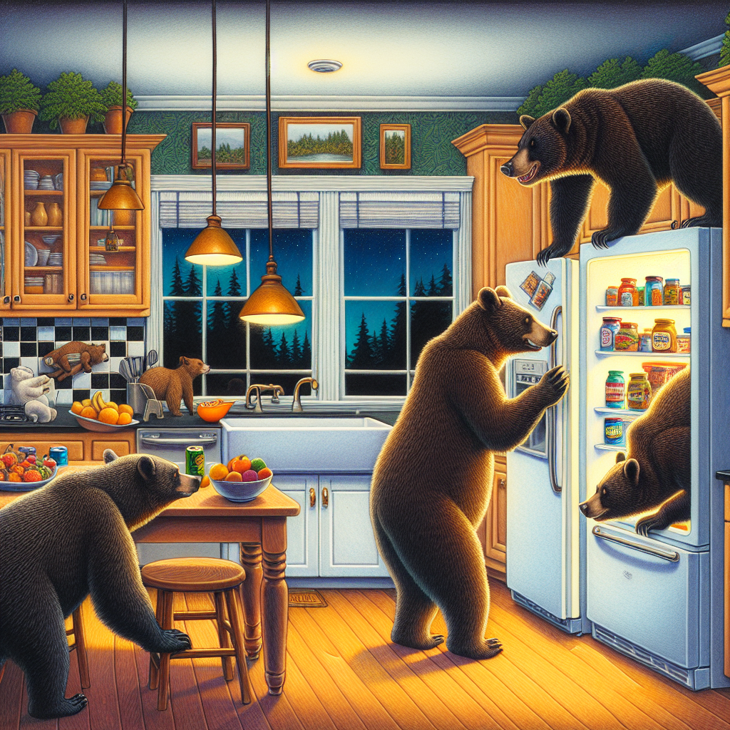 Breaking News: Connecticut Homeowners Discover DIY Wildlife Experience as Four Bears Stage Late-Night Snack Raid

In what experts are calling an “unprecedented rendezvous,” four bears brazenly broke into a Connecticut home late last Saturday night, presumably in search of gourmet delicacies