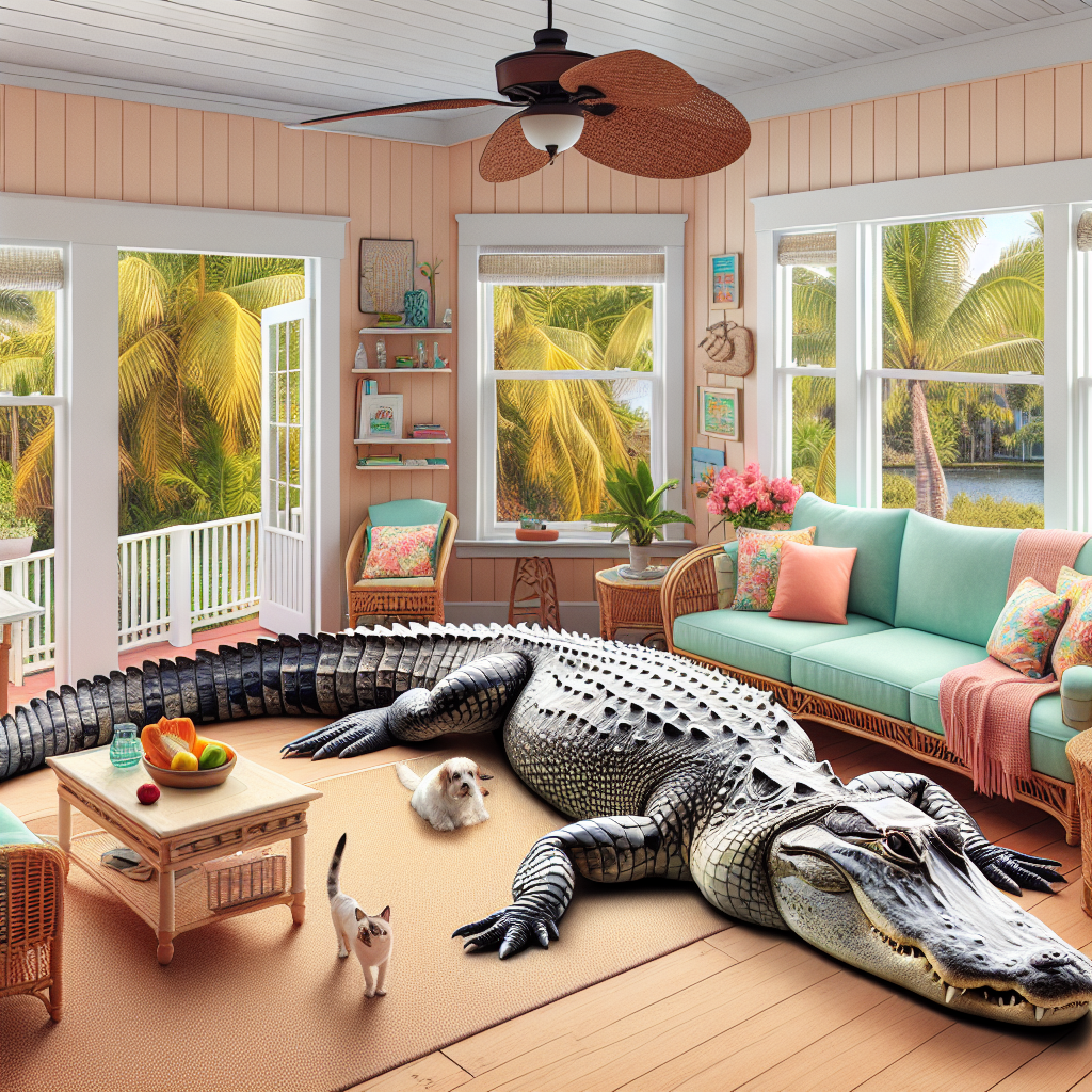 BREAKING: GATOR-GATE ROCKS SUNSHINE STATE

In a bizarre incident that has left wildlife experts baffled and residents of a quiet Florida neighborhood shaken, a local woman made a jaw-dropping discovery in her own home yesterday evening: an alligator of epic proportions